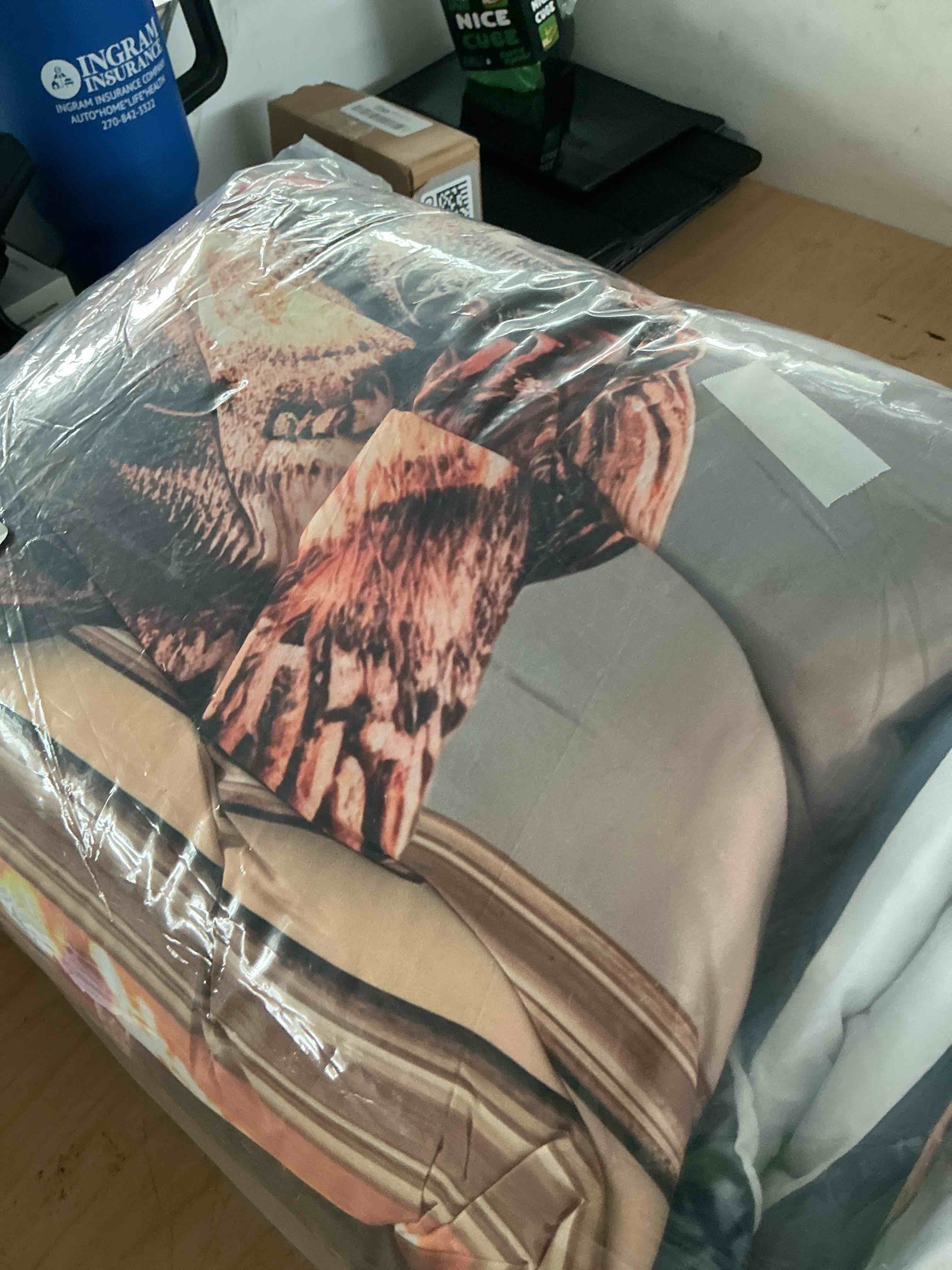 Condition photo showing New/Like New for twin t-rex comforter set for boys 5 piece dinosaur bedding set for boys,super soft microfiber bed set bed in a bag with comforter sheets pillowcase & sham (5 piece twin size)