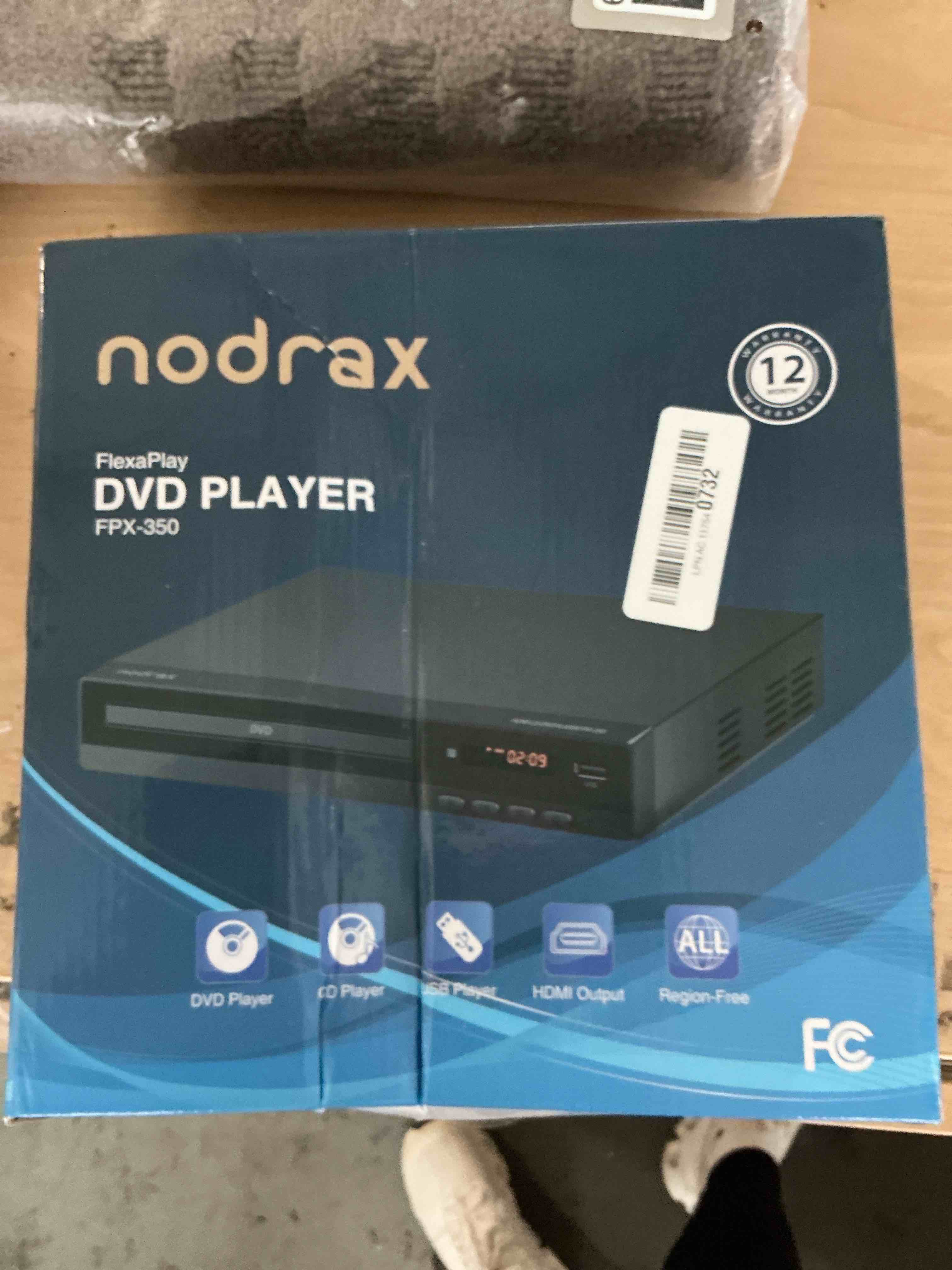 Condition photo showing New/Like New for flexaplay region-free hdmi dvd player for tv – 1080p upscaling, usb port, dvd/cd/mp3 multi-format playback – ultra-compact mini design, includes hdmi/rca cables, remote control