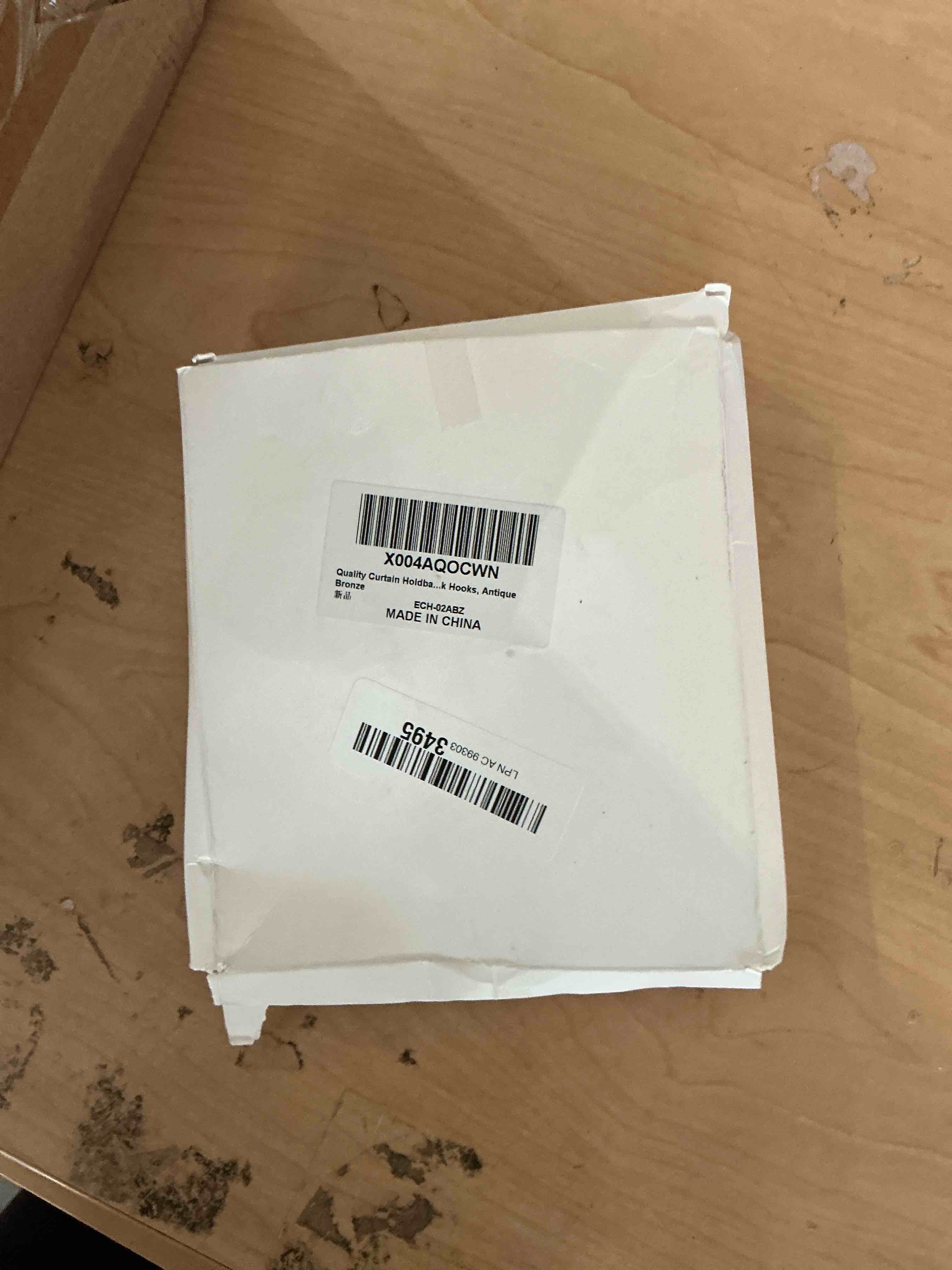 Condition photo showing New/Like New for quality curtain holdbacks, solid steel curtain holdback with disk finial,electroplate finishes, set of 2 window curtain tieback hooks, antique bronze
