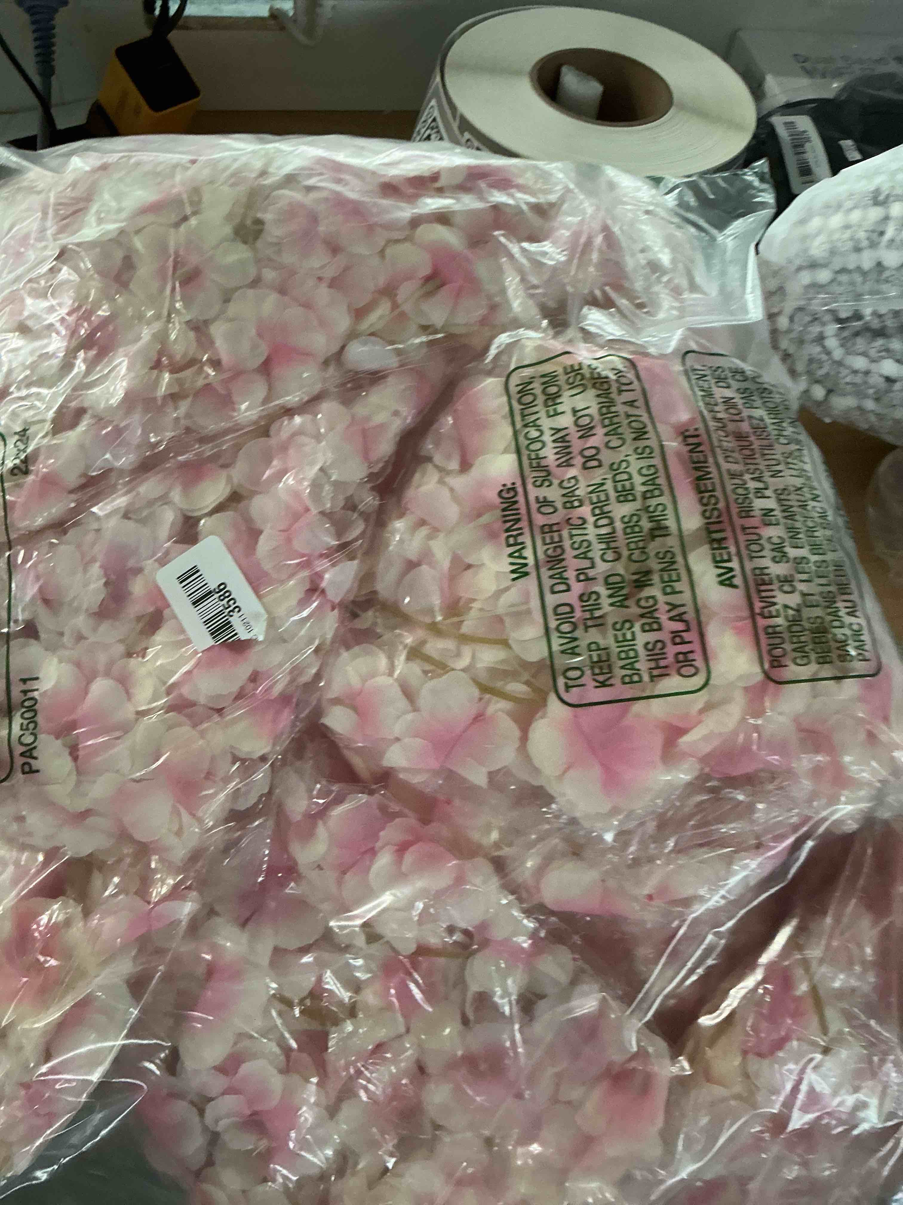 Condition photo showing New/Like New for nuenen 16 pack 94.4ft artificial cherry blossom vines cherry blossom flower garland hanging silk cute room decor for japanese kawaii bedroom party wedding spring home decorations (pale pink)