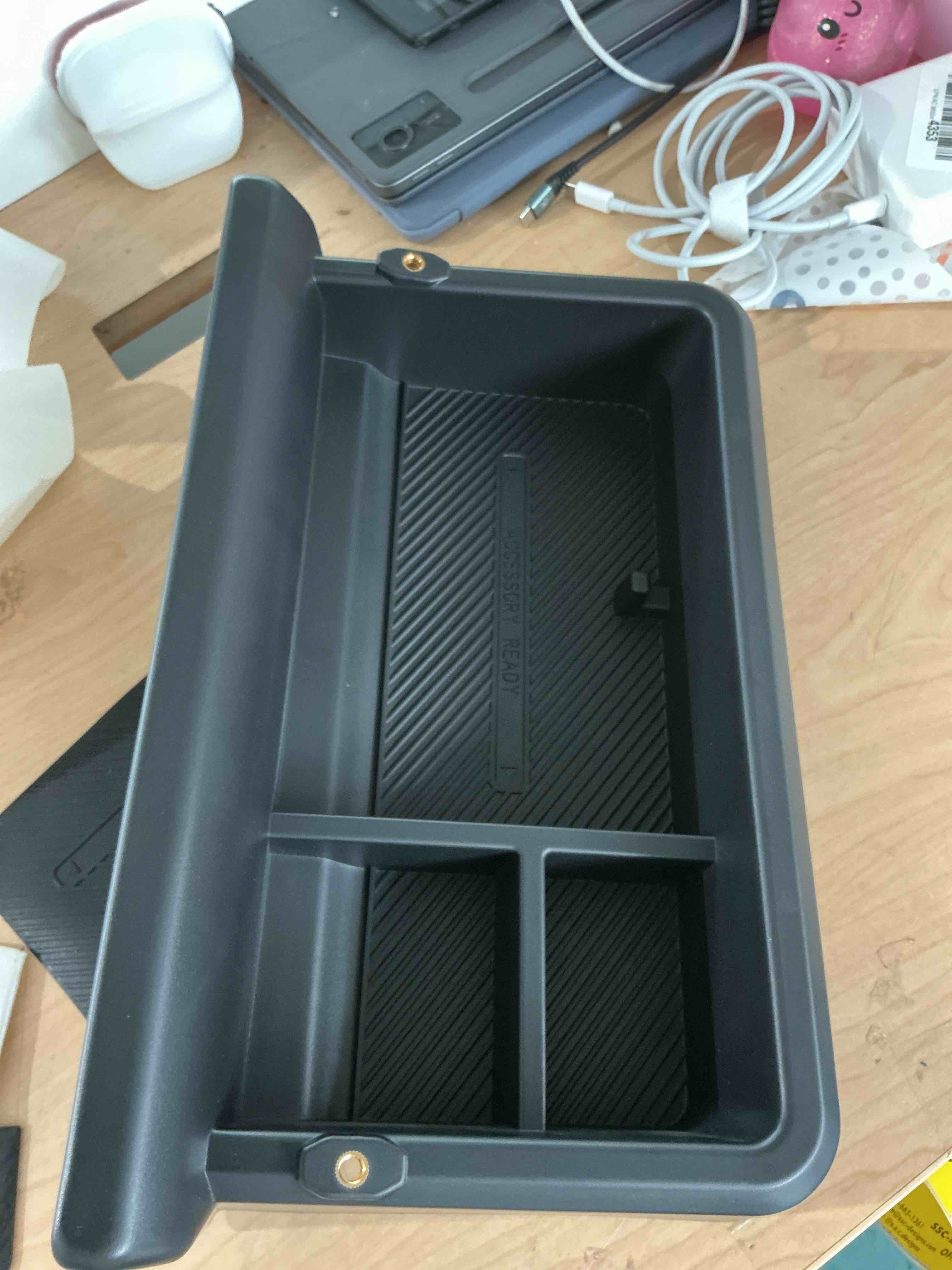 Condition photo showing New/Like New for 14-inch behind-screen dashboard storage box for tacoma 2024-2026 | center console organizer, anti-slip silicone pad, hidden tray accessories (not for 8/12-inch screens)