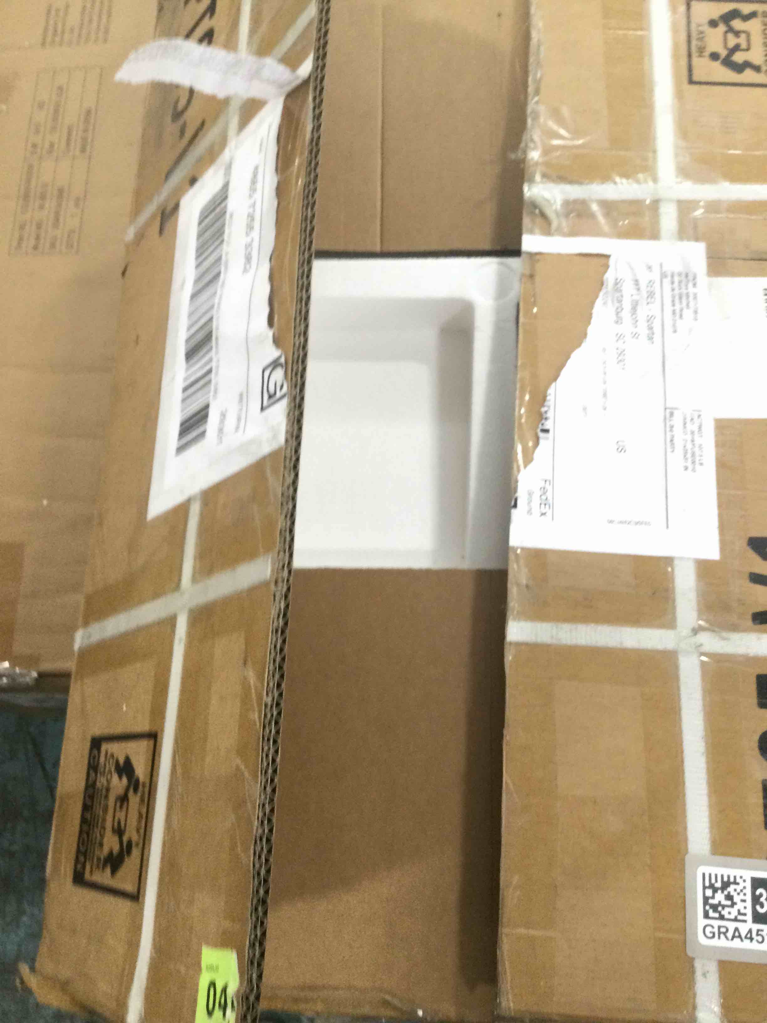 Condition photo showing As Is for smart toilet with bidet built in, heated seat, auto flush & warm air dryer, elongated chair height bidet toilet with night light, led temp display & remote control, modern bathroom toilet