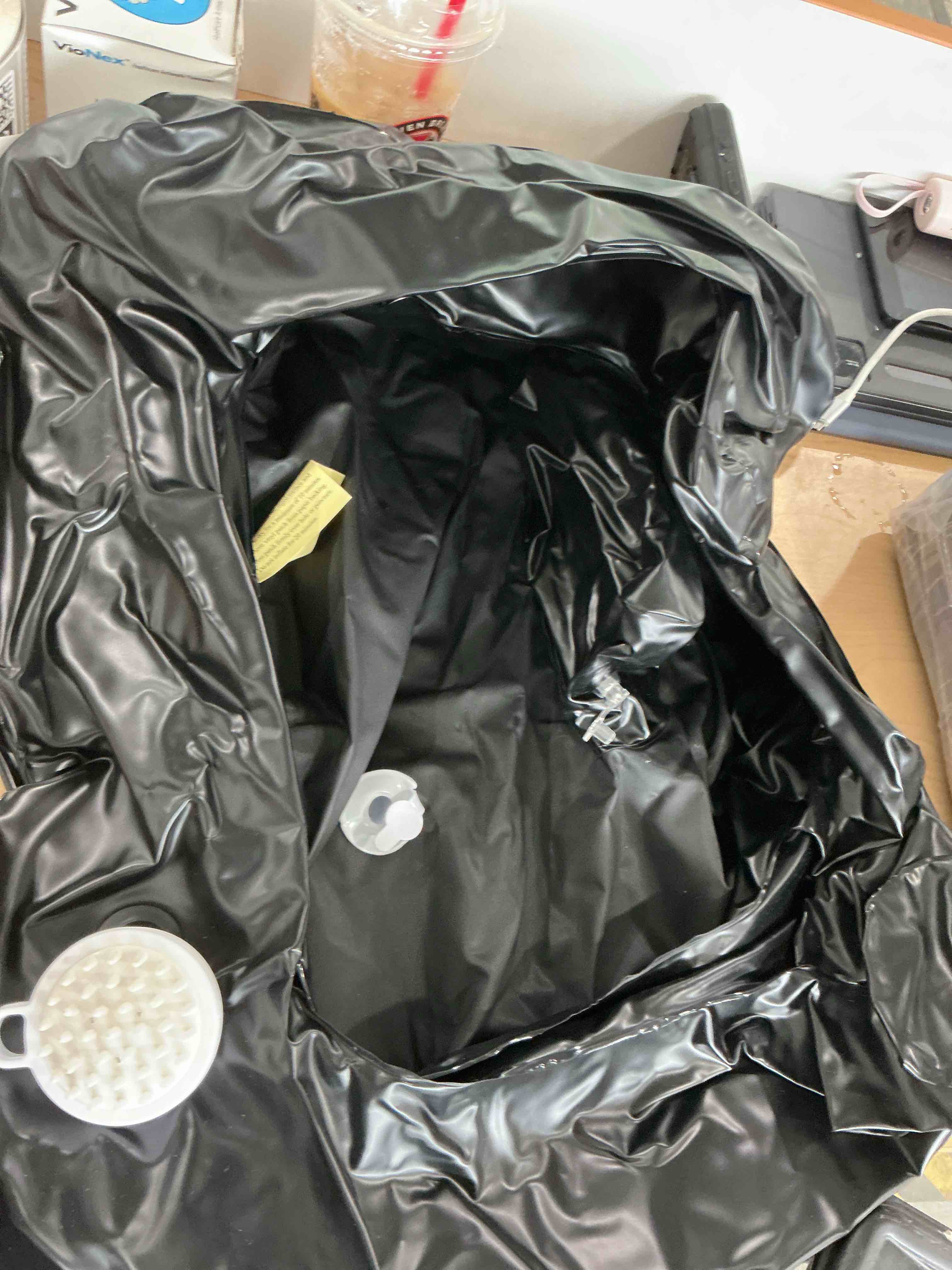 Condition photo showing New/Like New for upgraded inflatable hair washing basin with built-in manual pressure inflation, portable shampoo bowl sink for hair washing station & elderly, disabled, bedridden
