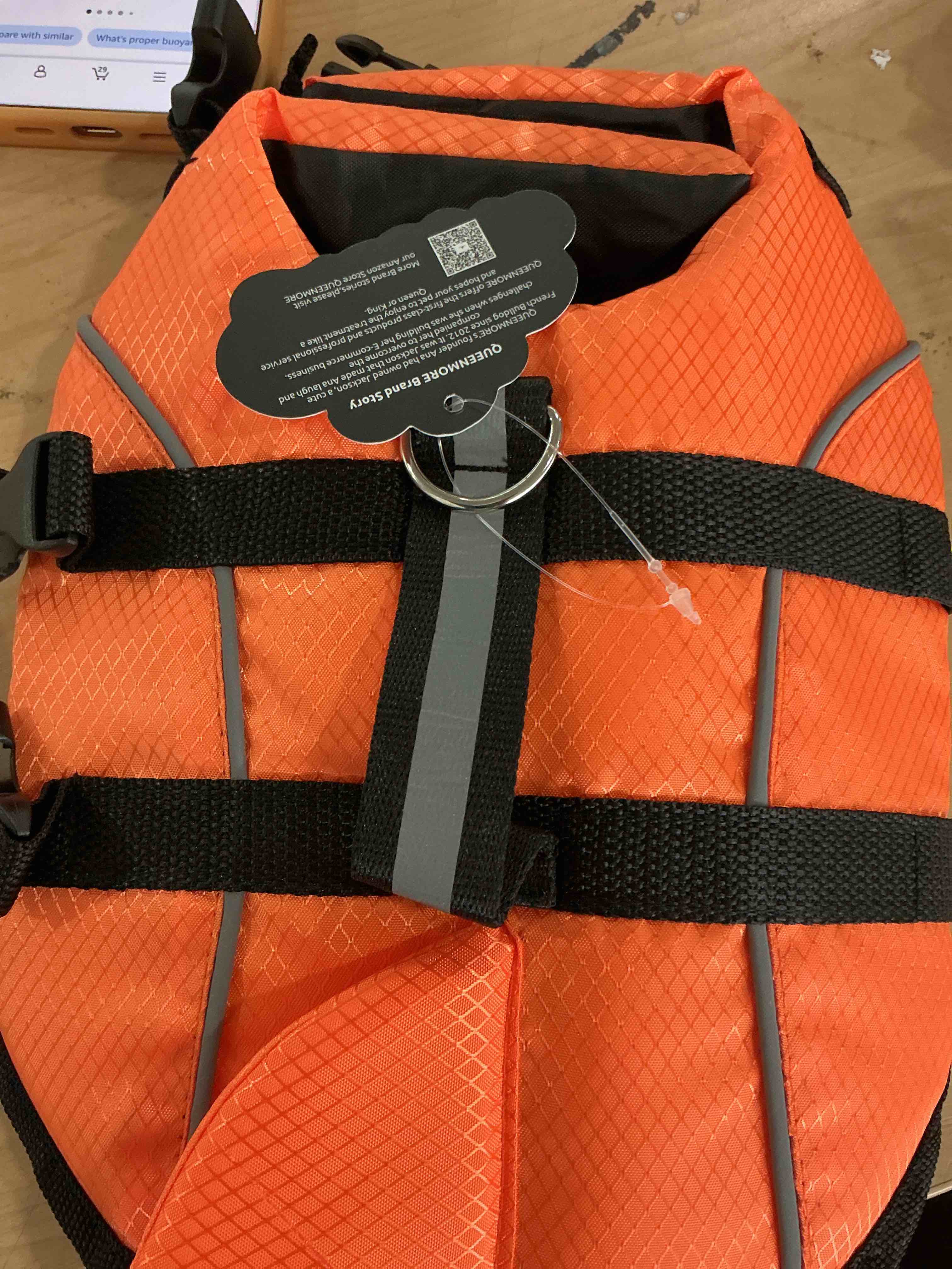 Condition photo showing New/Like New for ripstop dog life jacket shark life vest for dogs, safety lifesaver with high buoyancy and lift handle for small and medium breeds?orange xs?