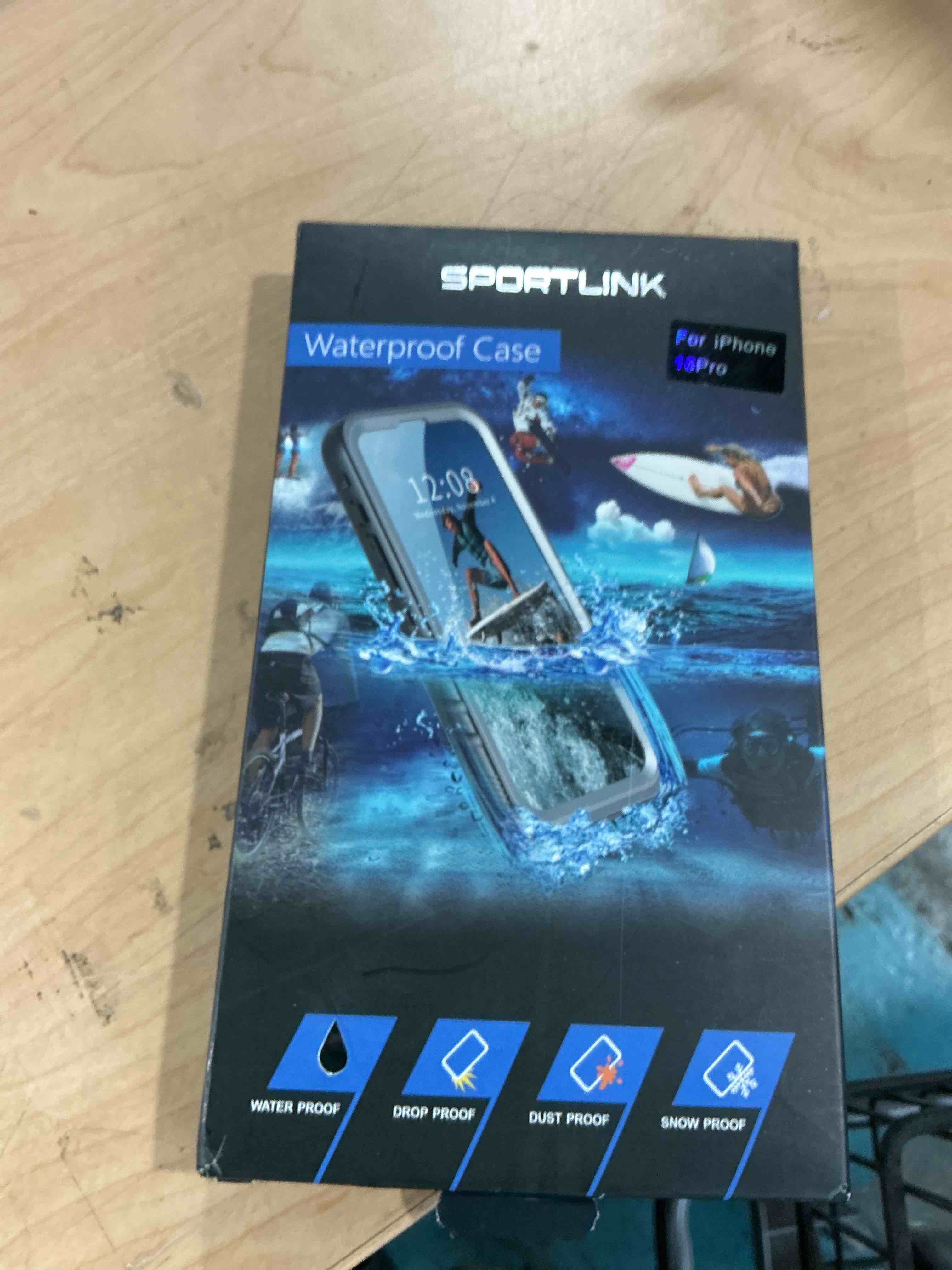 Condition photo showing New/Like New for sportlink for iphone 16 pro waterproof case ip68, black, 6.1" | military-grade heavy-duty 360° full-body protection with built-in screen & camera protectors, dustproof, shockproof