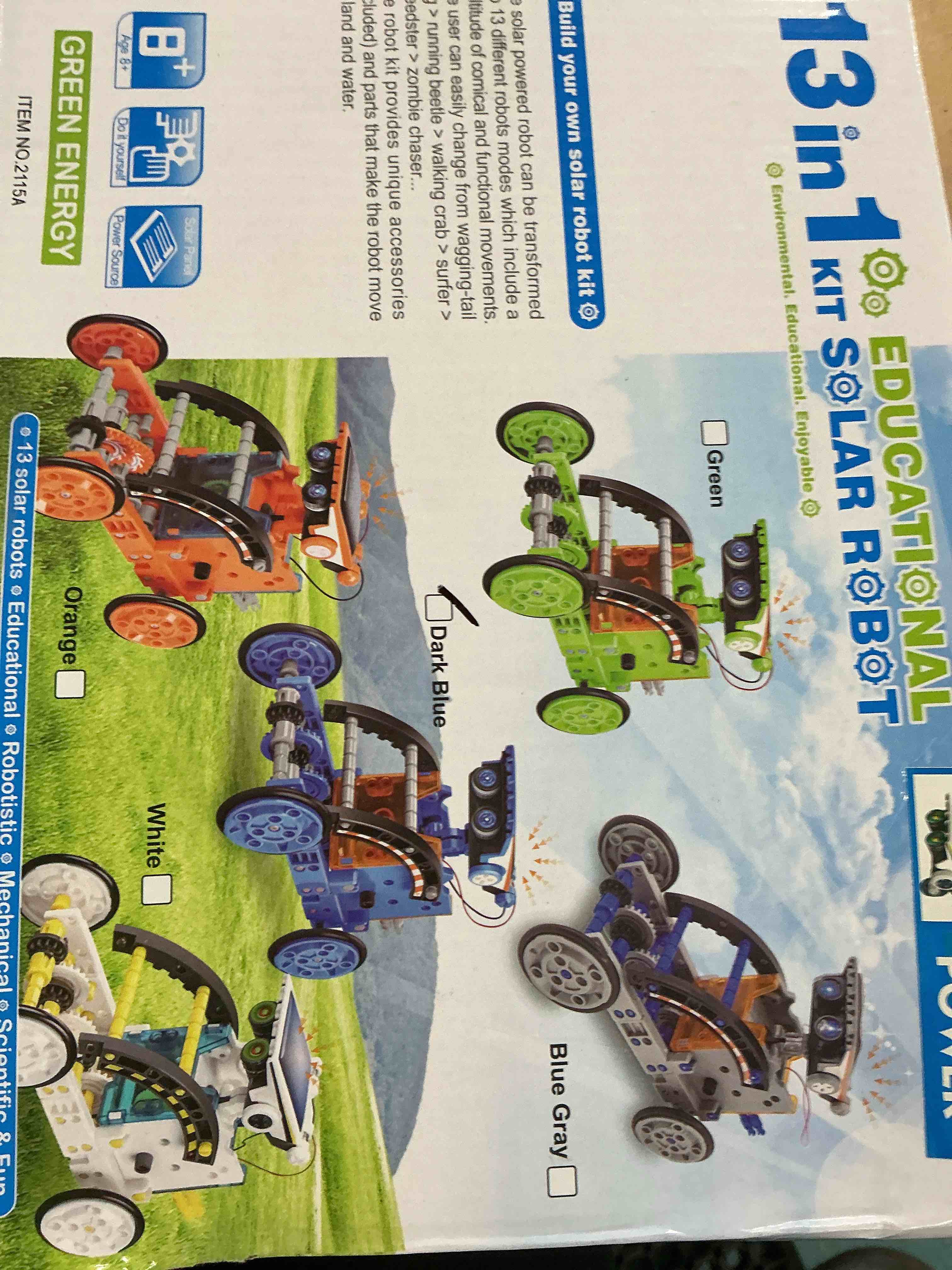 Condition photo showing New/Like New for sillbird stem solar robot building kit, 12-in-1 gift for boys ages 8-13 | powered by the sun, engineering skills, diy educational birthday presents for kids, buildable learning set, 190 pieces