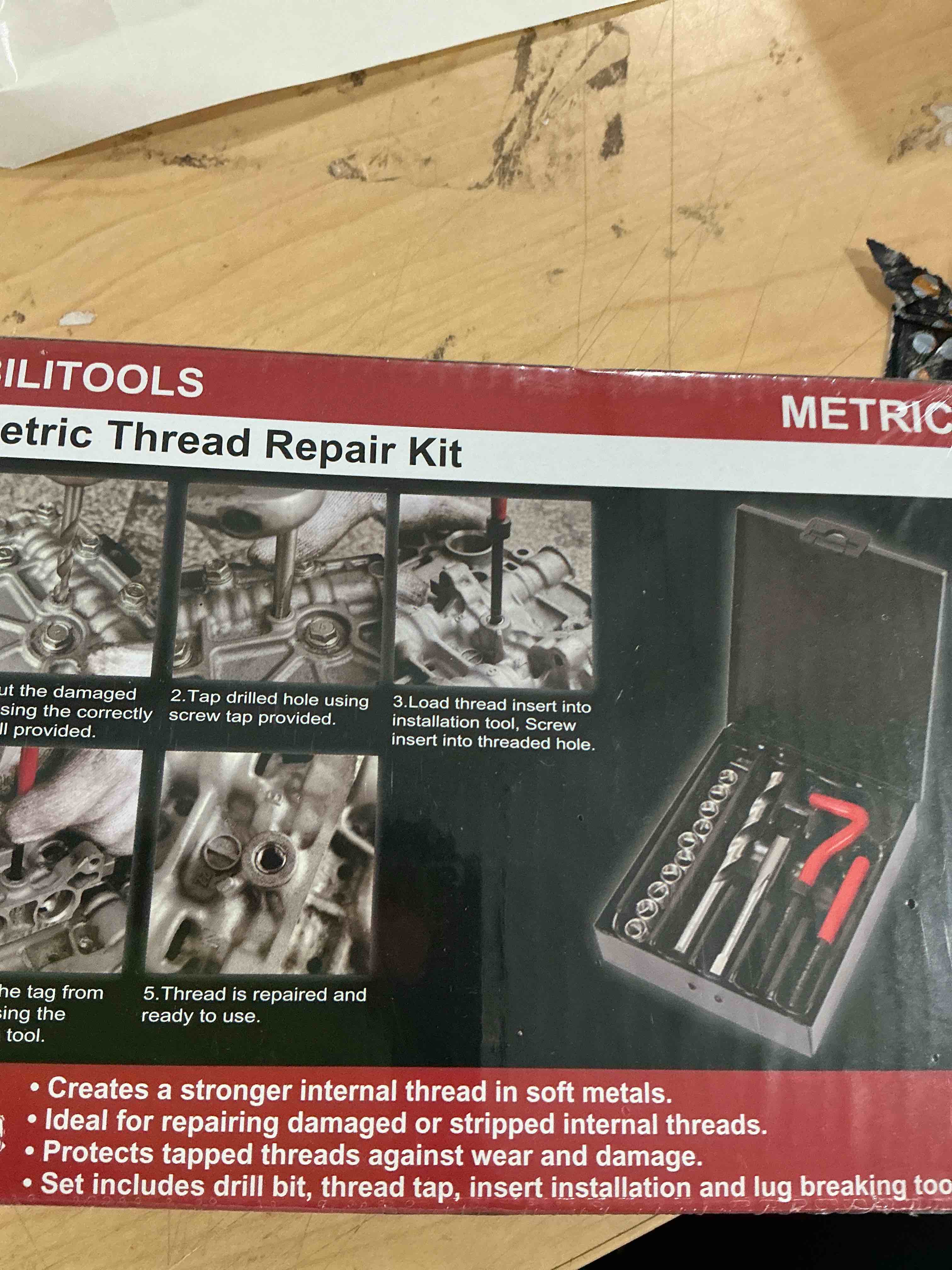 Condition photo showing New/Like New for bilitools m6x1.0 thread repair kit, hss drill helicoil repair kit metric metric m6 x 1.0