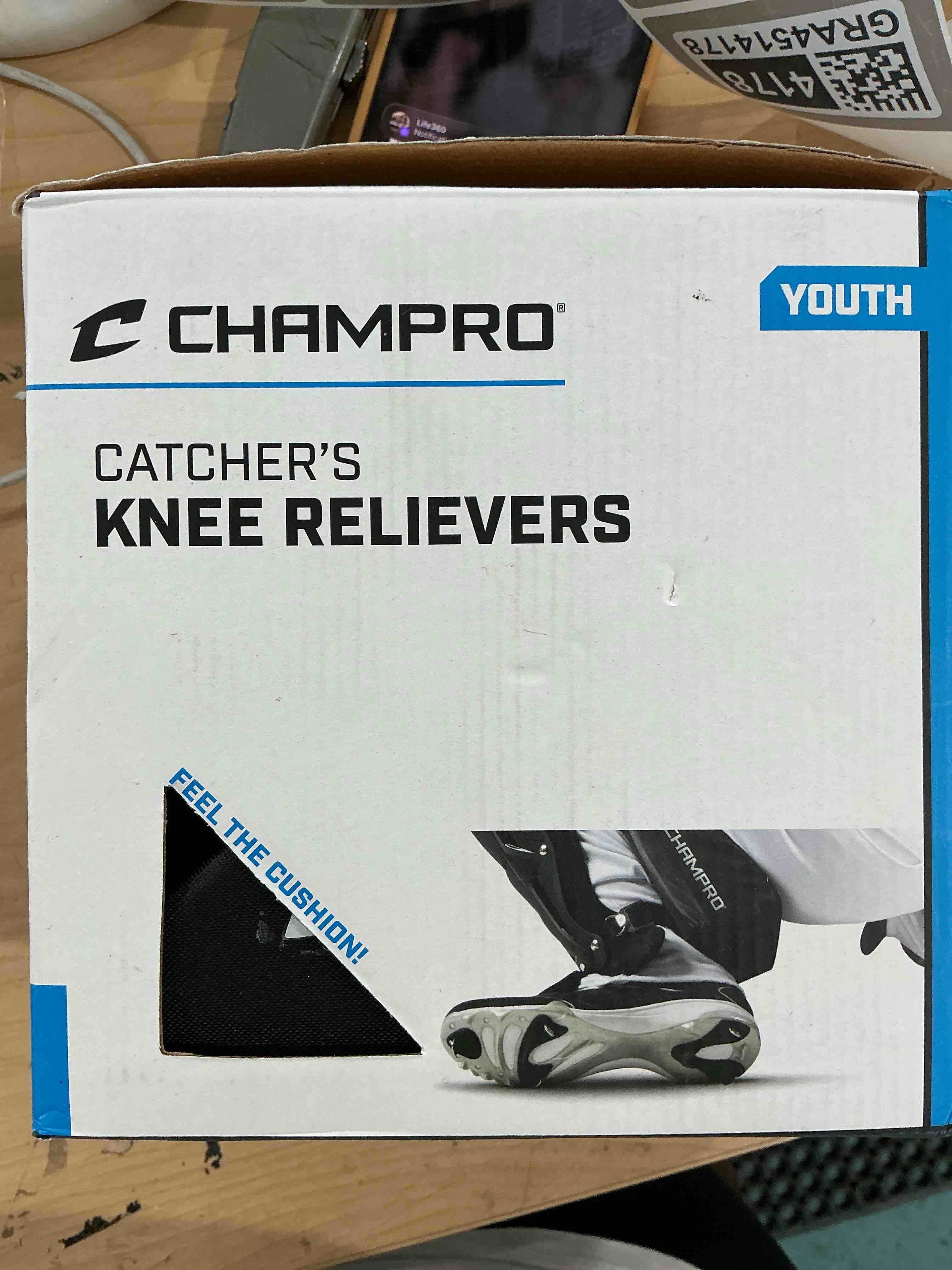 Condition photo showing New/Like New for champro catcher's knee support