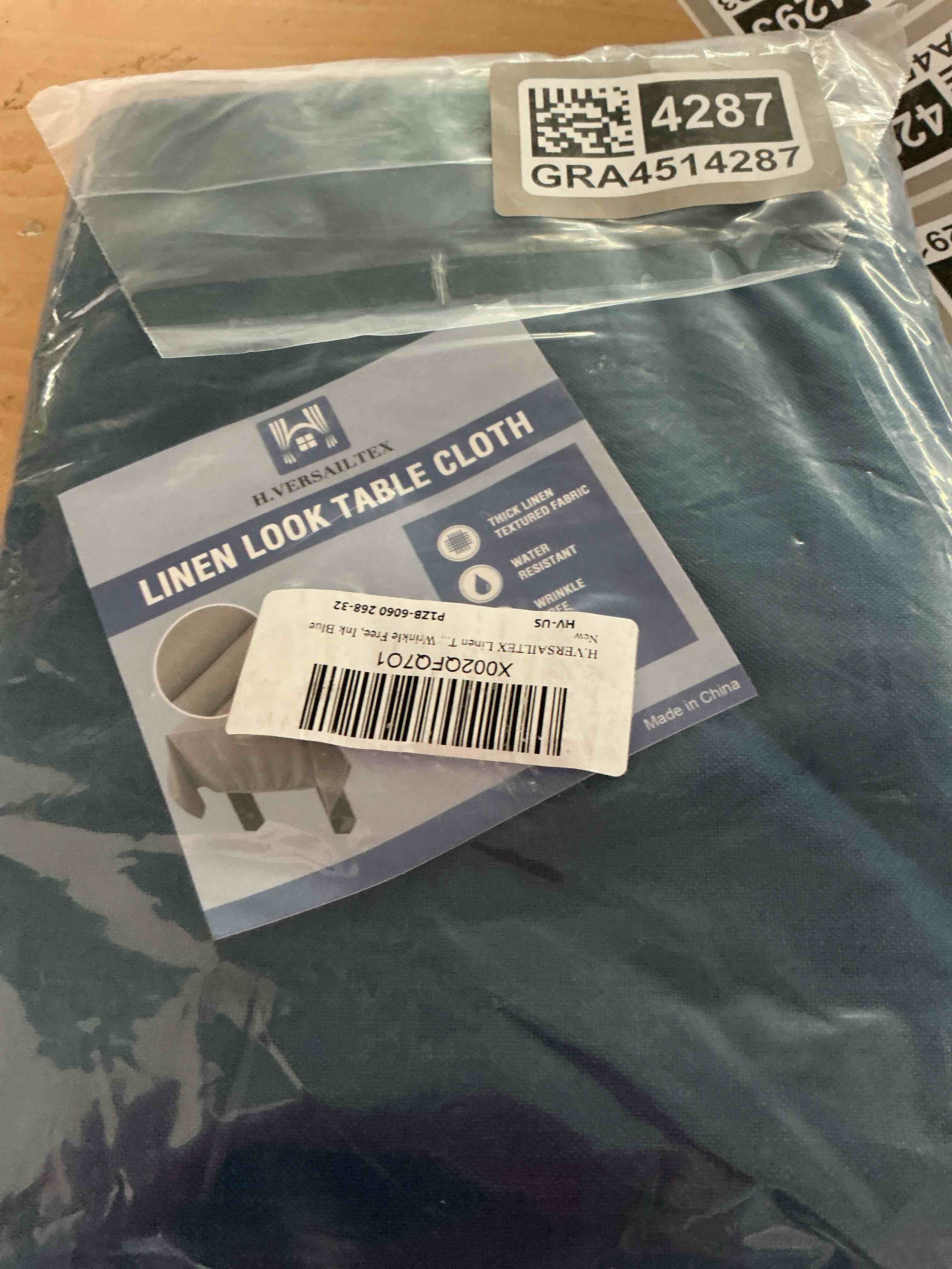 Condition photo showing Brand New for h.versailtex linen table cloths rectangle 60 x 104 inch premium tablecloth spill-proof waterproof table cover for dining buffet feature extra soft and thick fabric wrinkle free,(blue)