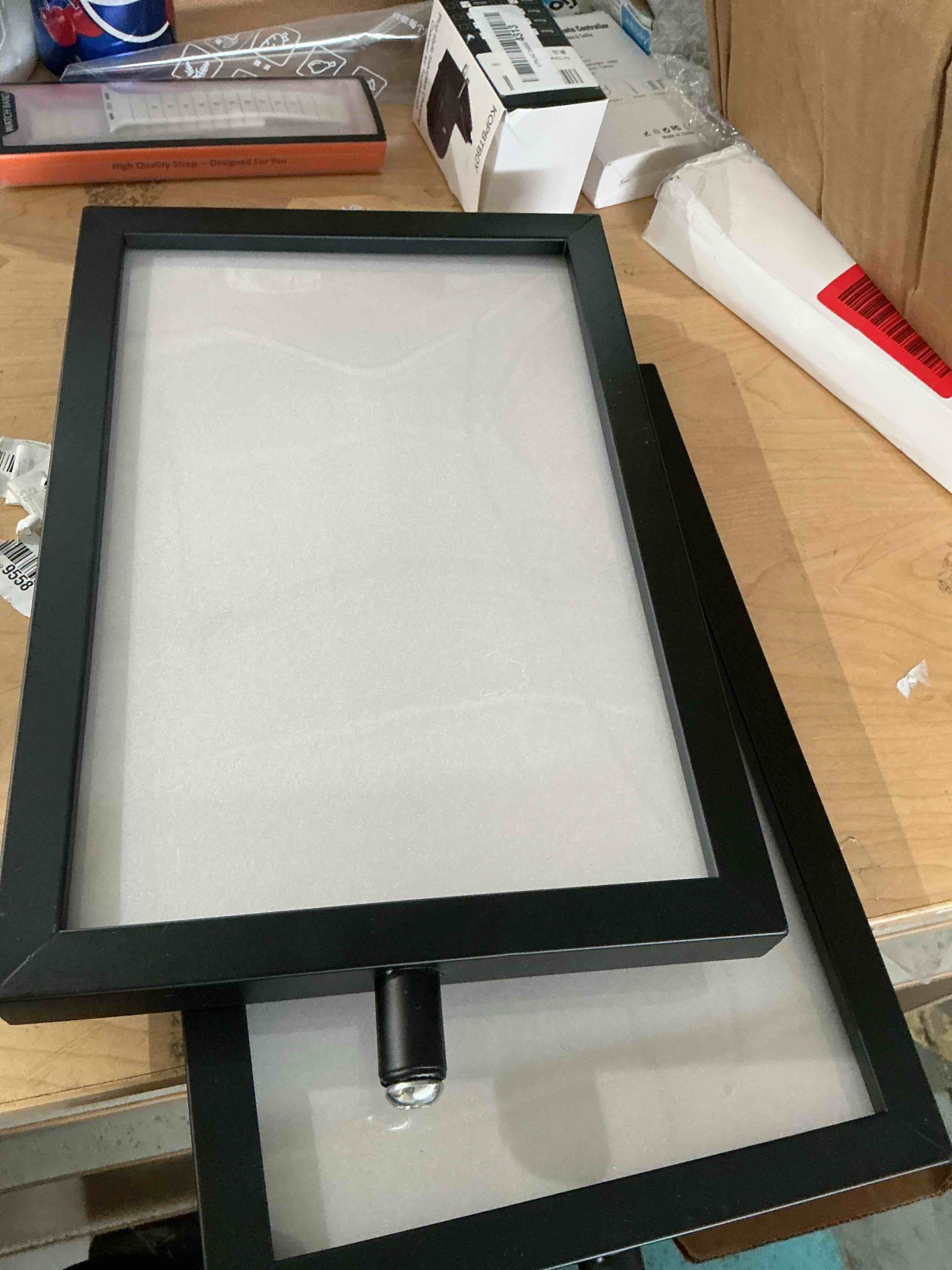 Condition photo showing New/Like New for jecery 2 pcs stanchion sign holder, double sided queue sign frame with protective cover, fits 8.3 x 11.7 inch a4 us letter, retractable belt barrier top display for crowd control commercial