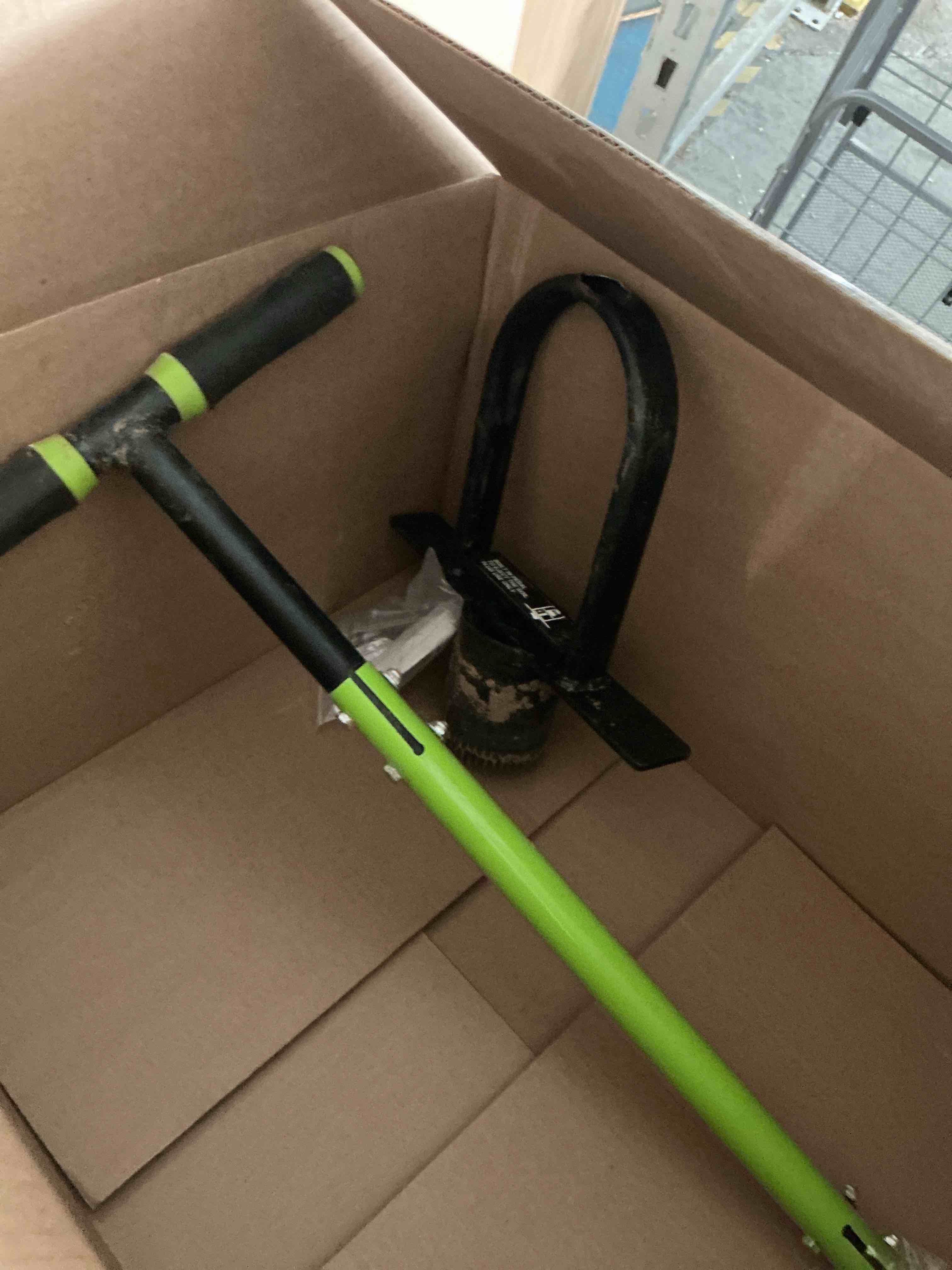 Condition photo showing As Is for workpro 36" bulb planter tool, long handle sod plugger grass plugger tool | serrated base, dual pedals, garden tool for planting, transplanting, weeding, digging holes for tulips, daffodils