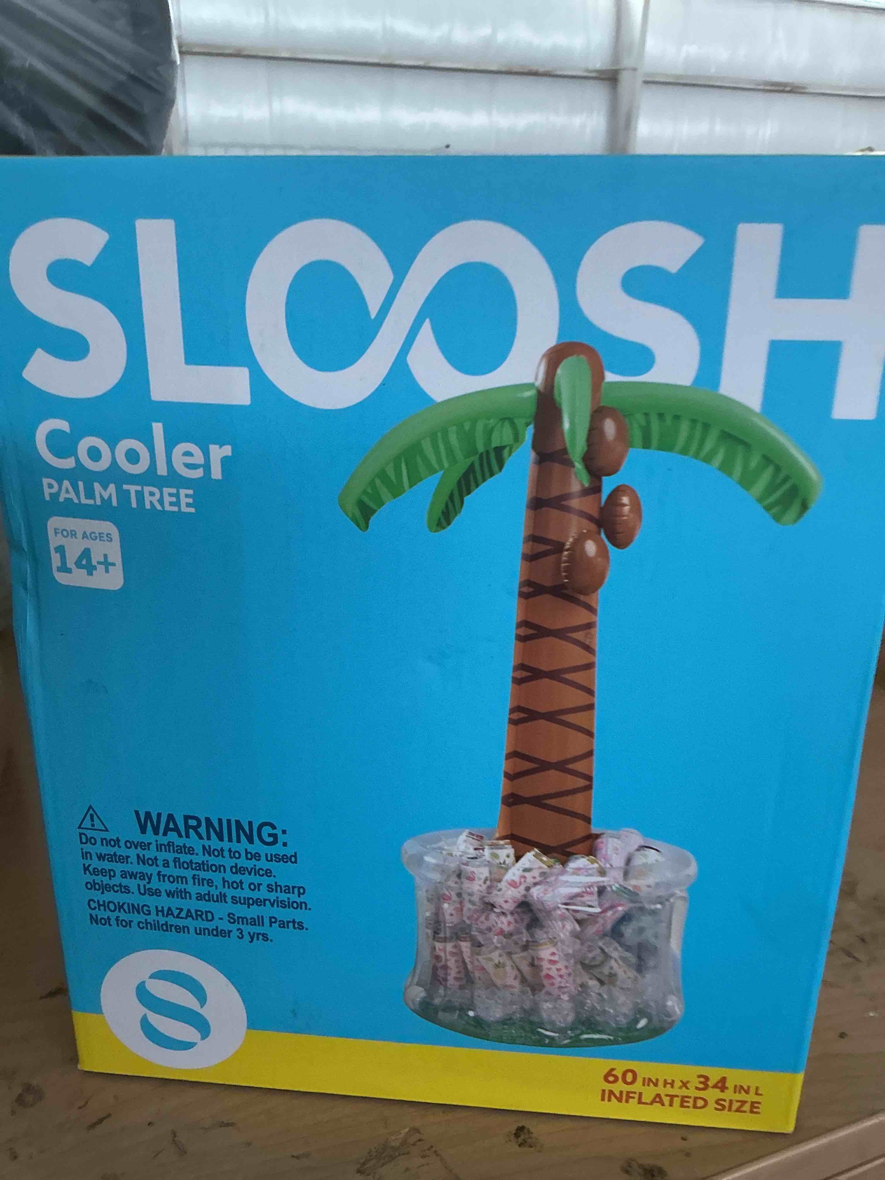 Condition photo showing New/Like New for joyin 60" inflatable palm tree cooler, beach theme party decor, pool party decorations, luau hawaiian birthday party supplies ocean jungle tropical themed party decoration summer outdoor drink cooler