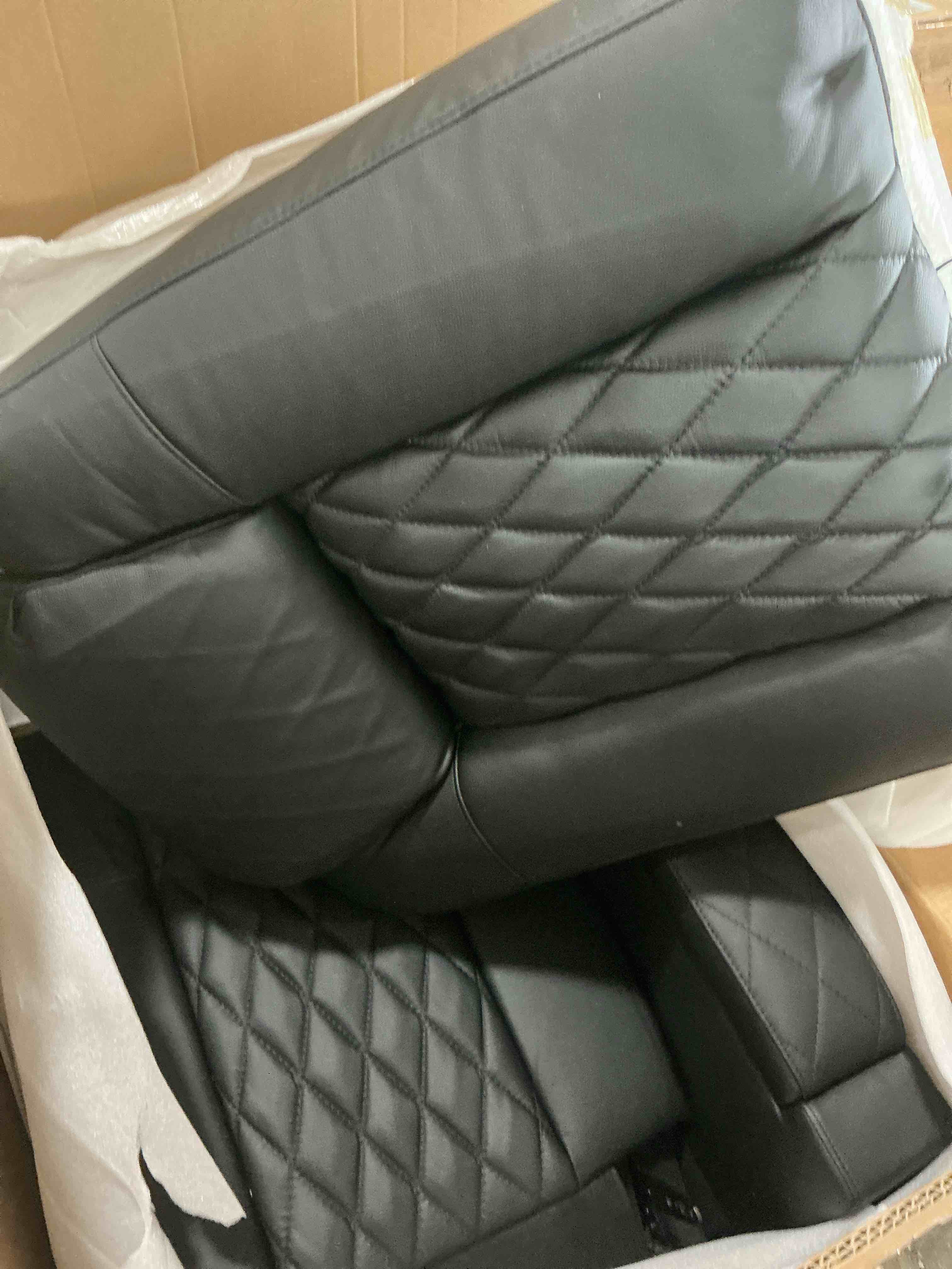 Condition photo showing New/Like New for canmov electric power recliner chair with usb ports and cup holders, breathable leather home theater seating with hidden arm storage (black)