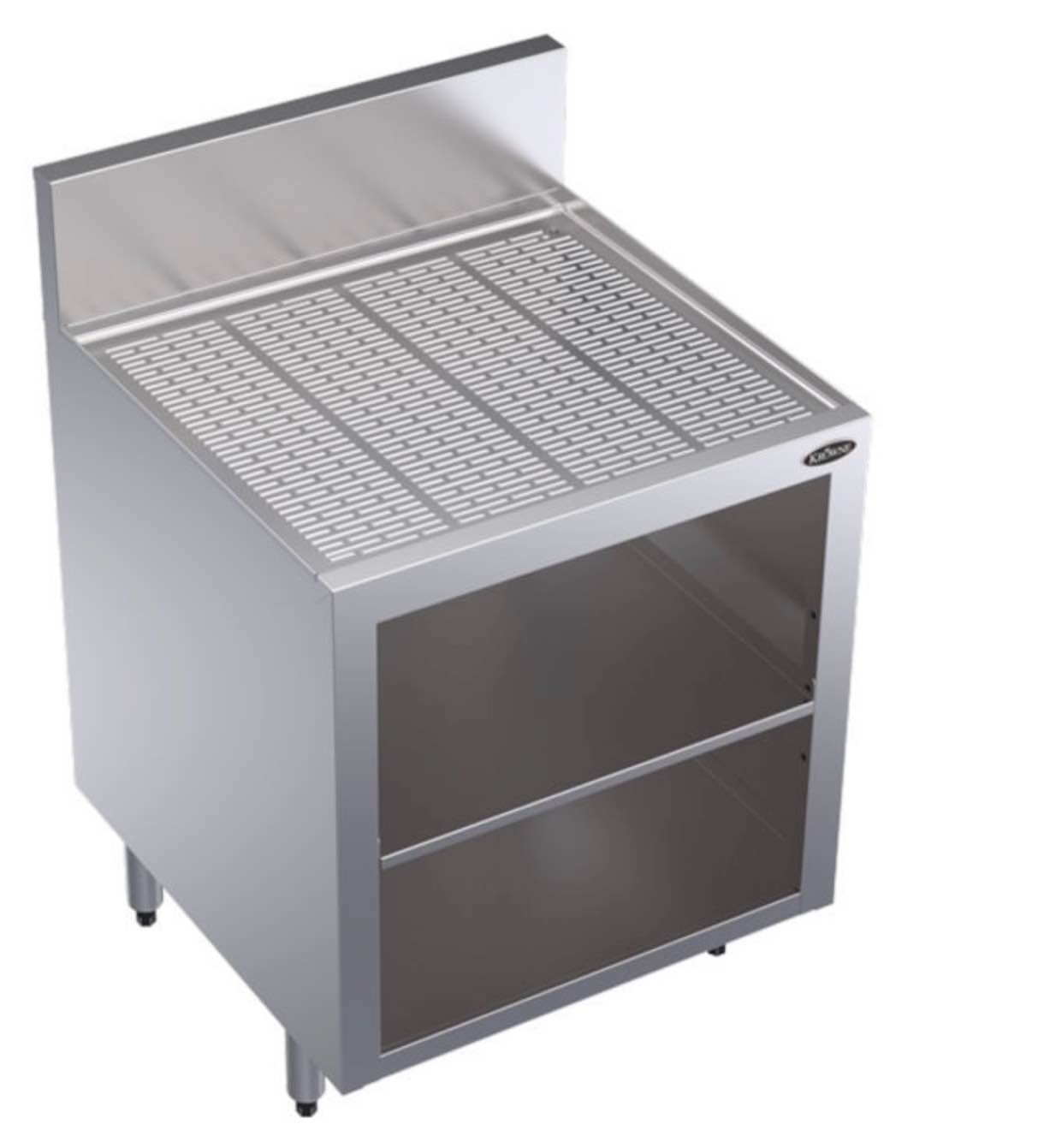 Condition photo showing New/Like New for krowne metal kr18-s48 48" royal 1800 series storage cabinet w/ drainboard top-kr18-s48