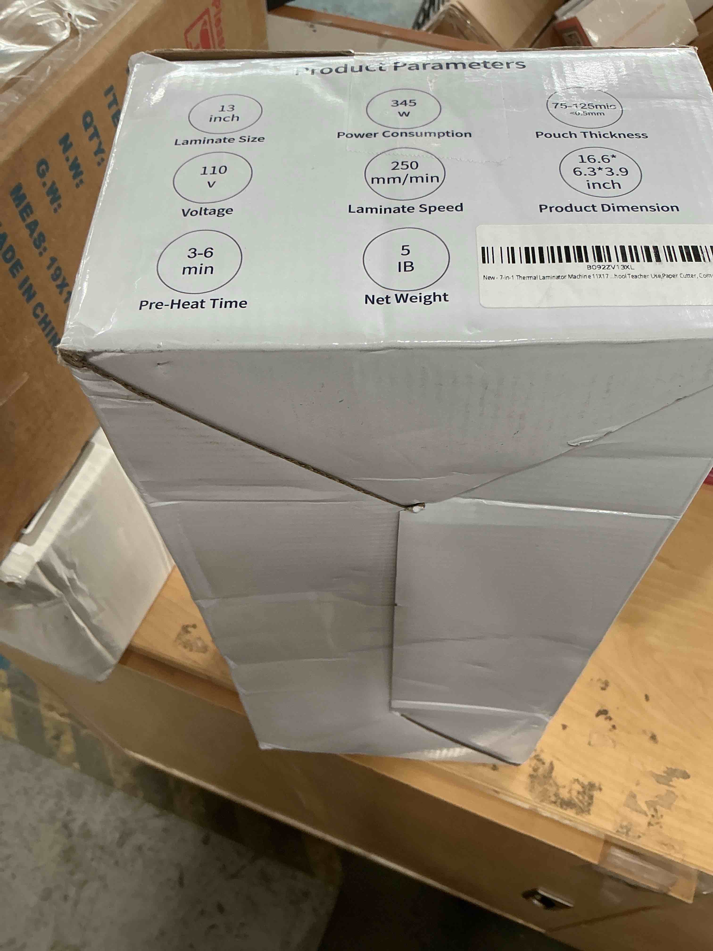 Condition photo showing New/Like New for 7-in-1 thermal laminator machine 11x17 with 20 letter size laminating sheets,13inch laminater for a3/a4/a6, hot&cold 2 roller lamination for office home teacher use,paper cutter, corner rounder a3 laminator +20sheets(white)