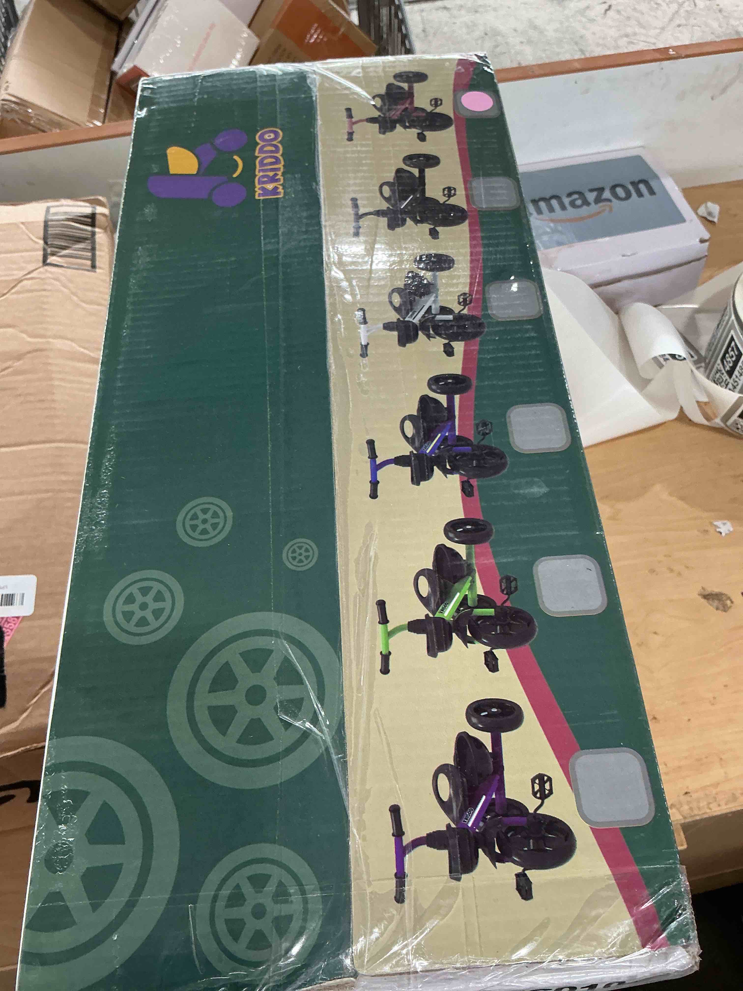 Condition photo showing New/Like New for kriddo kids tricycles age 24 month to 4 years, toddler kids trike for 2.5 to 5 year old, gift toddler tricycles for 2-4 year olds, trikes for toddlers, sporty styling, pink pink sport