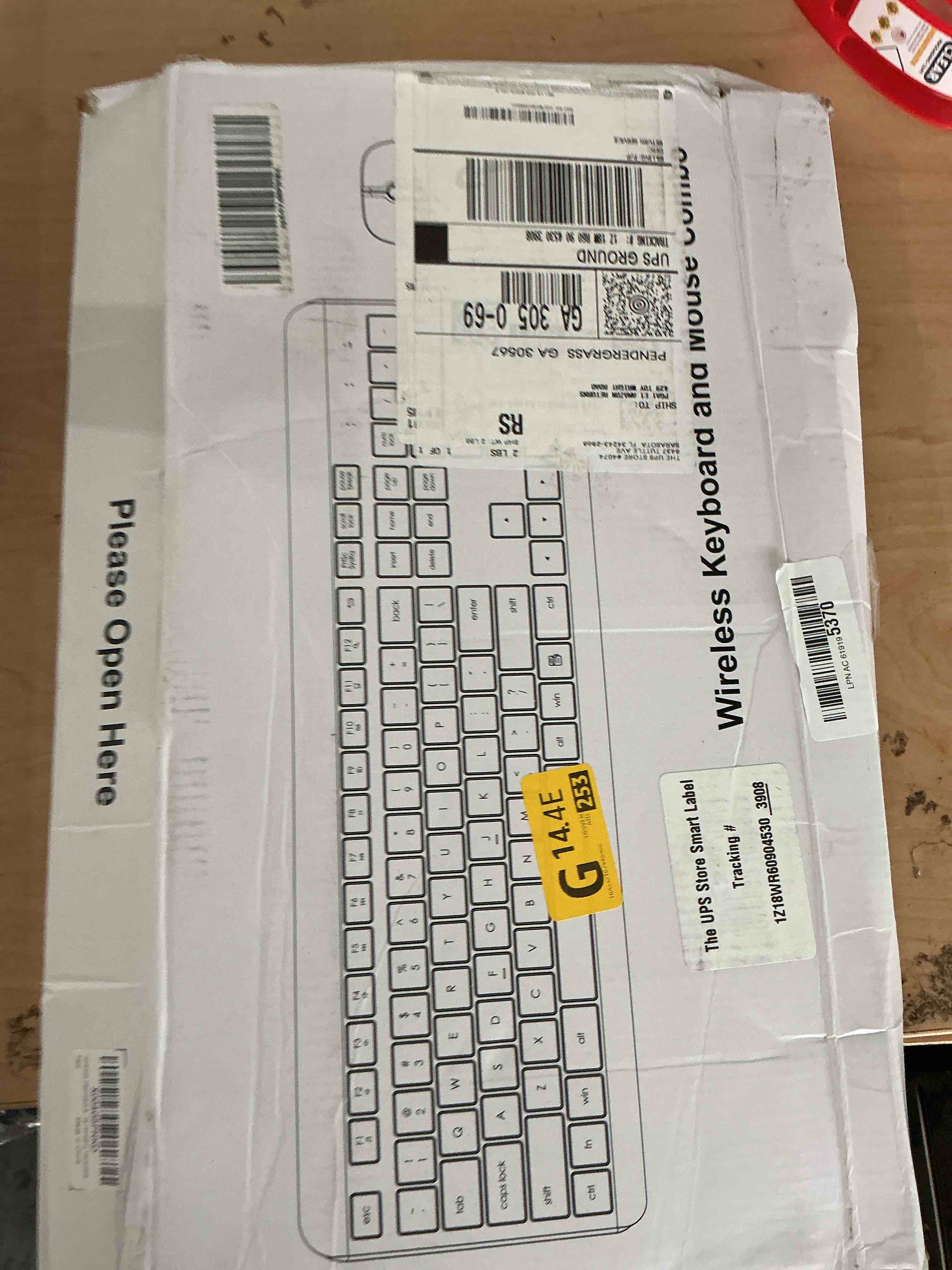 Condition photo showing New/Like New for wireless keyboard and mouse combo, full size silent ergonomic keyboard and mouse, long battery life, optical mouse, 2.4g lag-free cordless mice keyboard for computer, mac, laptop, pc, windows