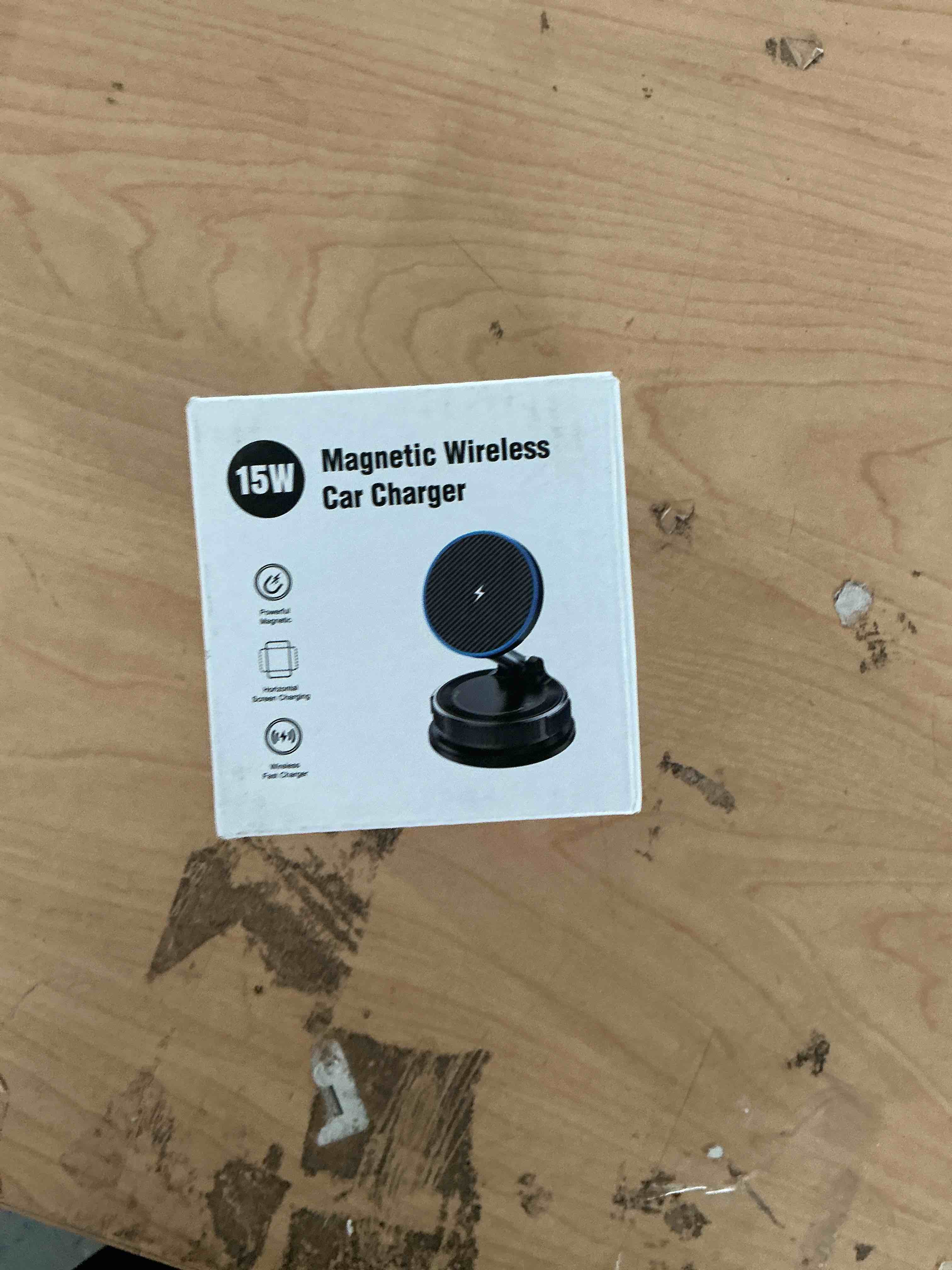 Condition photo showing New/Like New for 15w magsafe car mount charger, magnetic wireless car charger with vacuum suction cup & nano adhesive base, 360° rotatable strong hold car phone mount for iphone 17 16 15 14 13 12 series, samsung s26 black