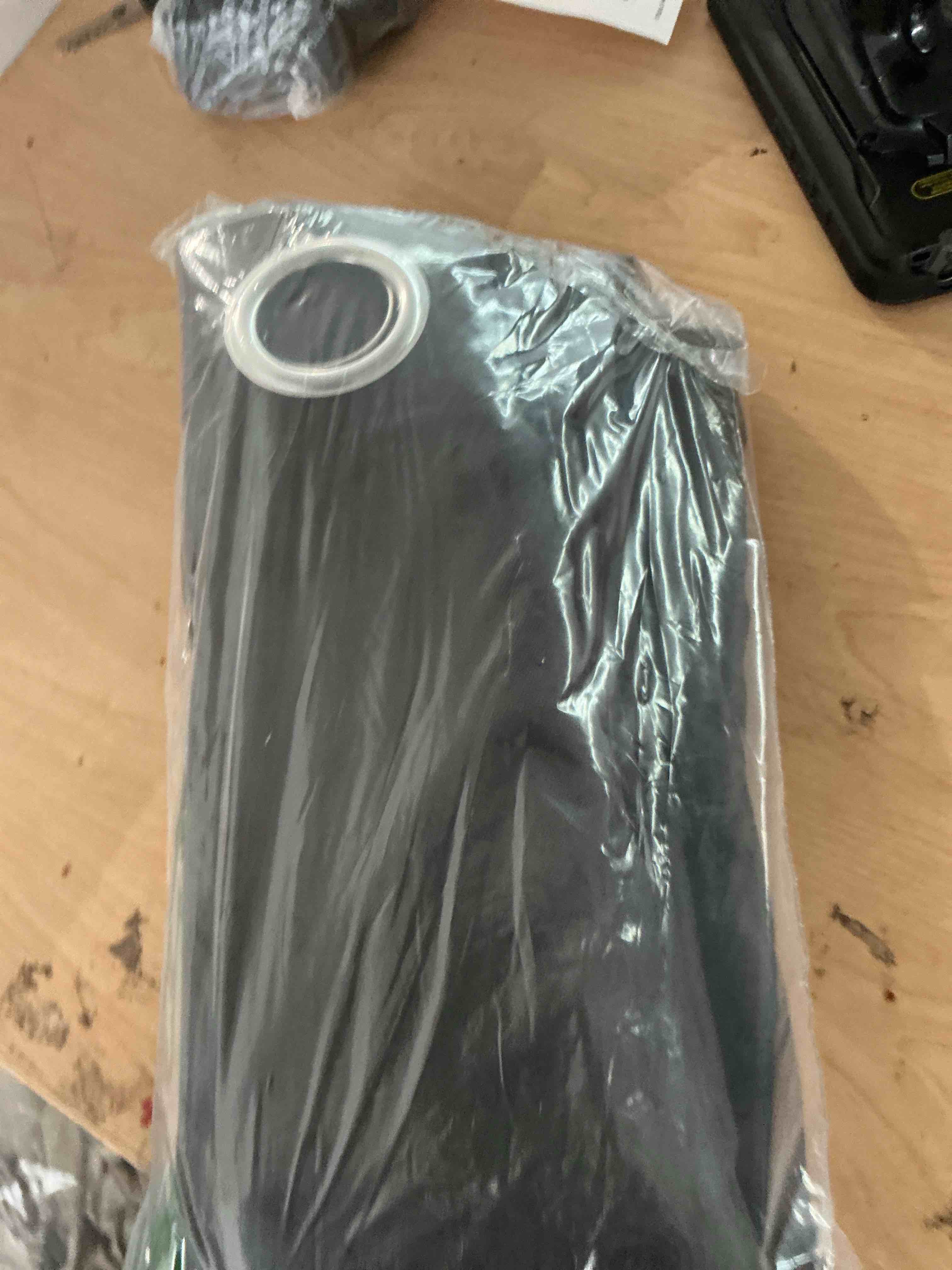 Condition photo showing New/Like New for nicetown thermal insulated black blackout curtains/drapes 84 inches length 2 panels set for living room, 42 inches wide, privacy sound reducing room darkening draperies window treatment