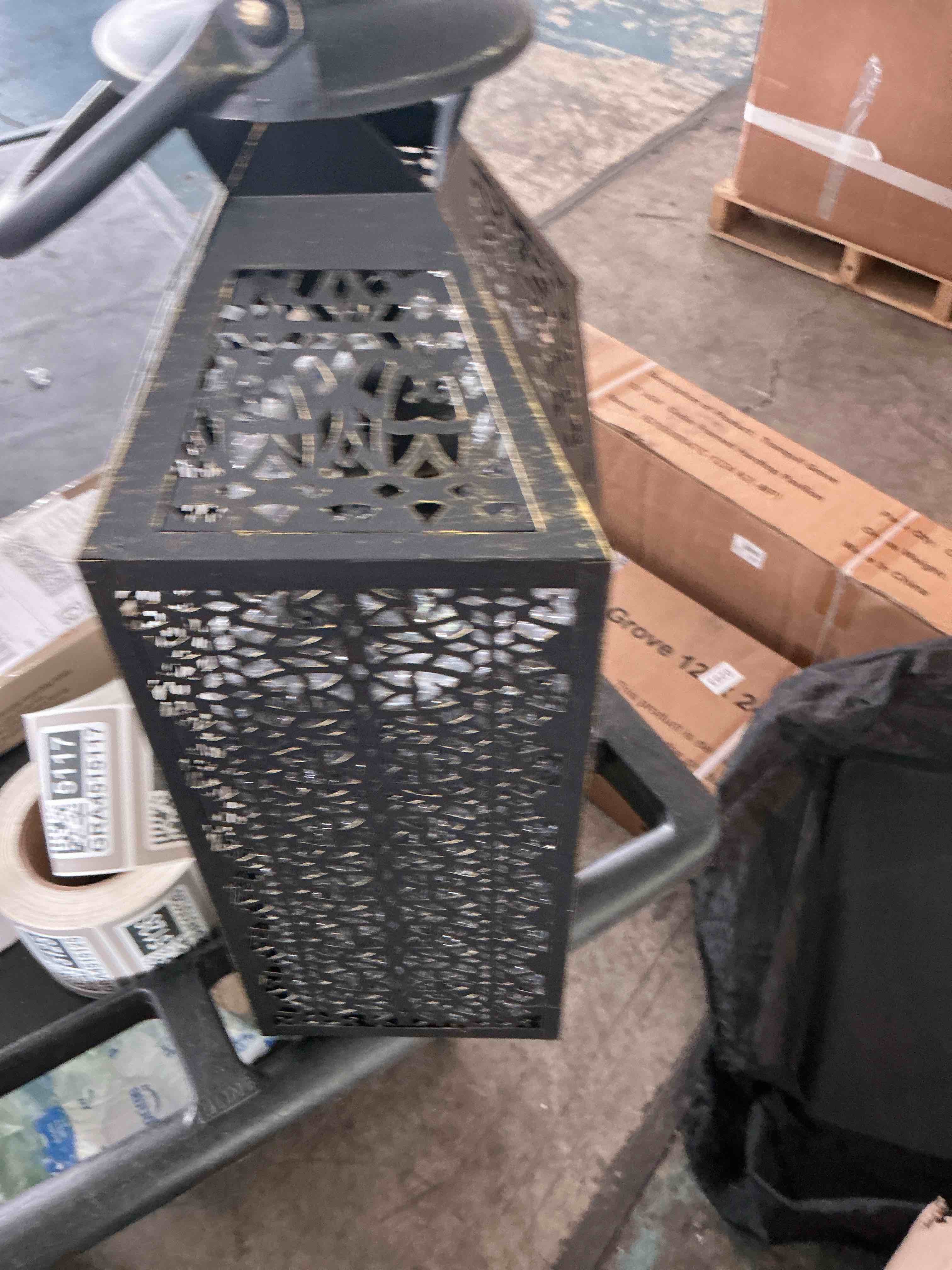Condition photo showing New/Like New for vela lanterns decorative indoor moroccan candle holders, black, set of 2 | halloween & ramadan decorations for home, eid islamic decor, metal hanging outdoor table lamp, 11" & 15" tall