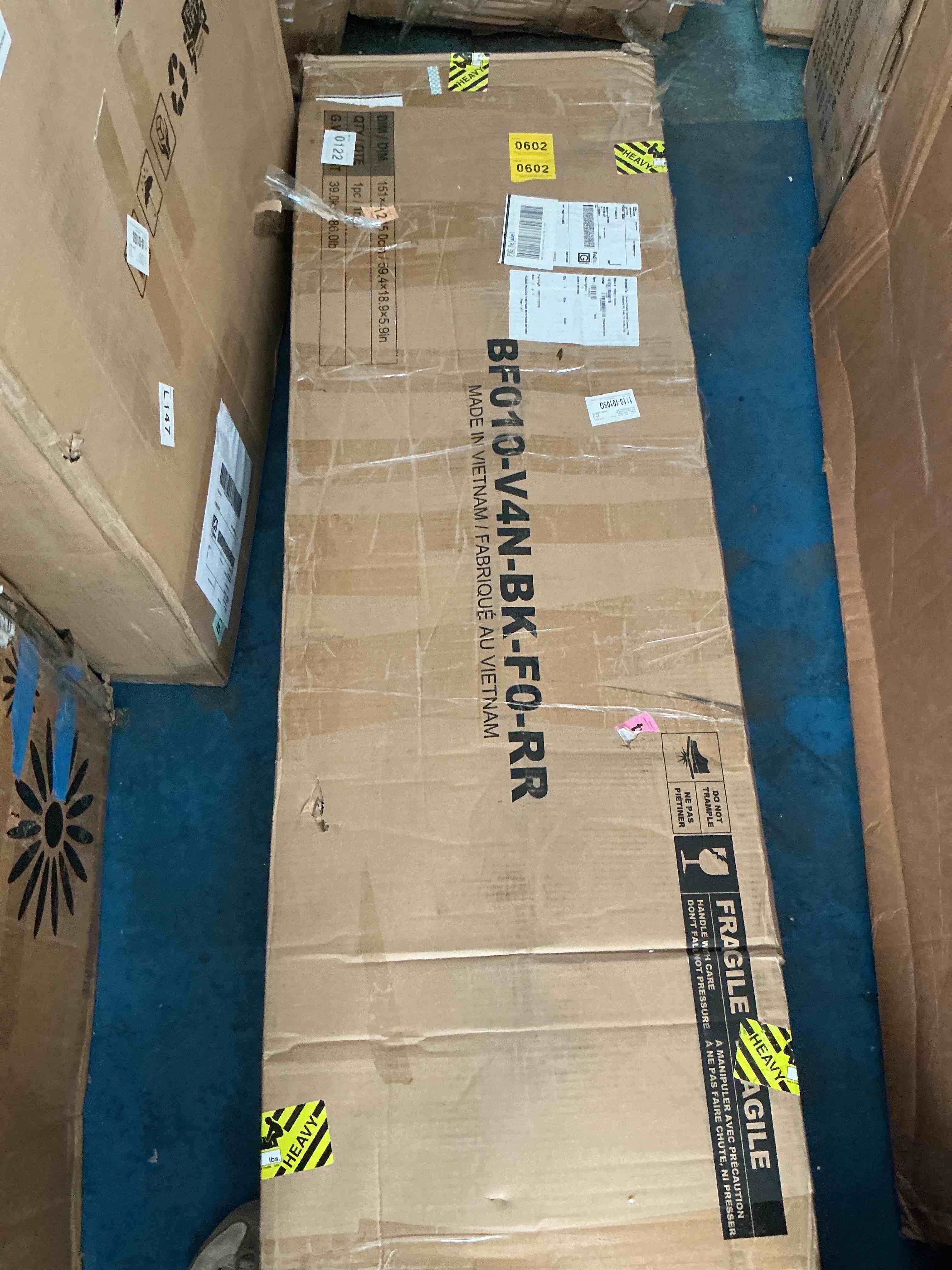 Condition photo showing New/Like New for fluest full bed frame with headboard & footboard, full bed frame with built-in charging station & led light, storage shelf, noise-free, no box spring needed, easy assembly, classic black
