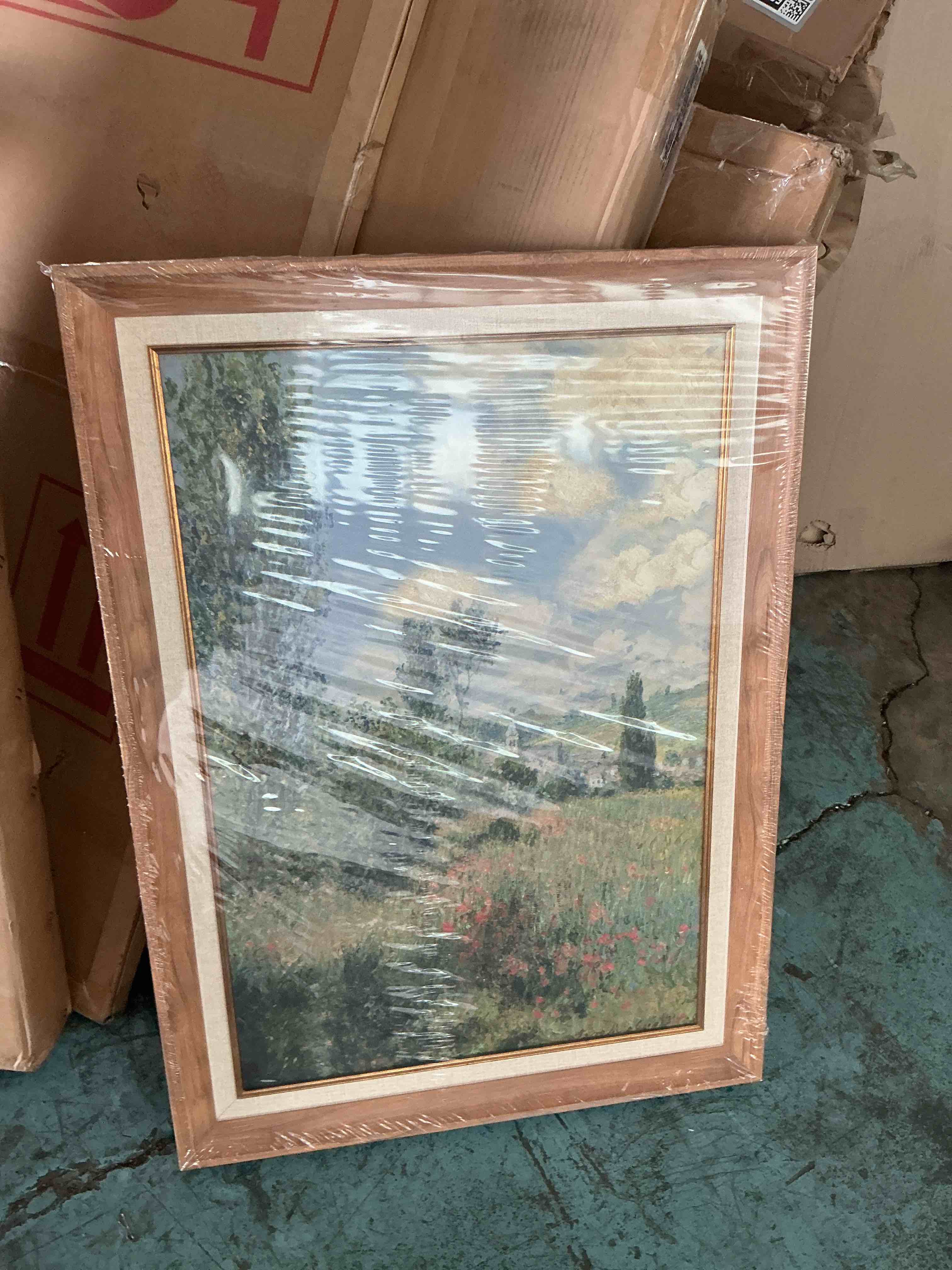 Condition photo showing New/Like New for large framed path on the island of saint martin by claude monet canvas wall art countryside wheat field landscape oil paintings reproduction poster european artwork print home decor 24x36inch