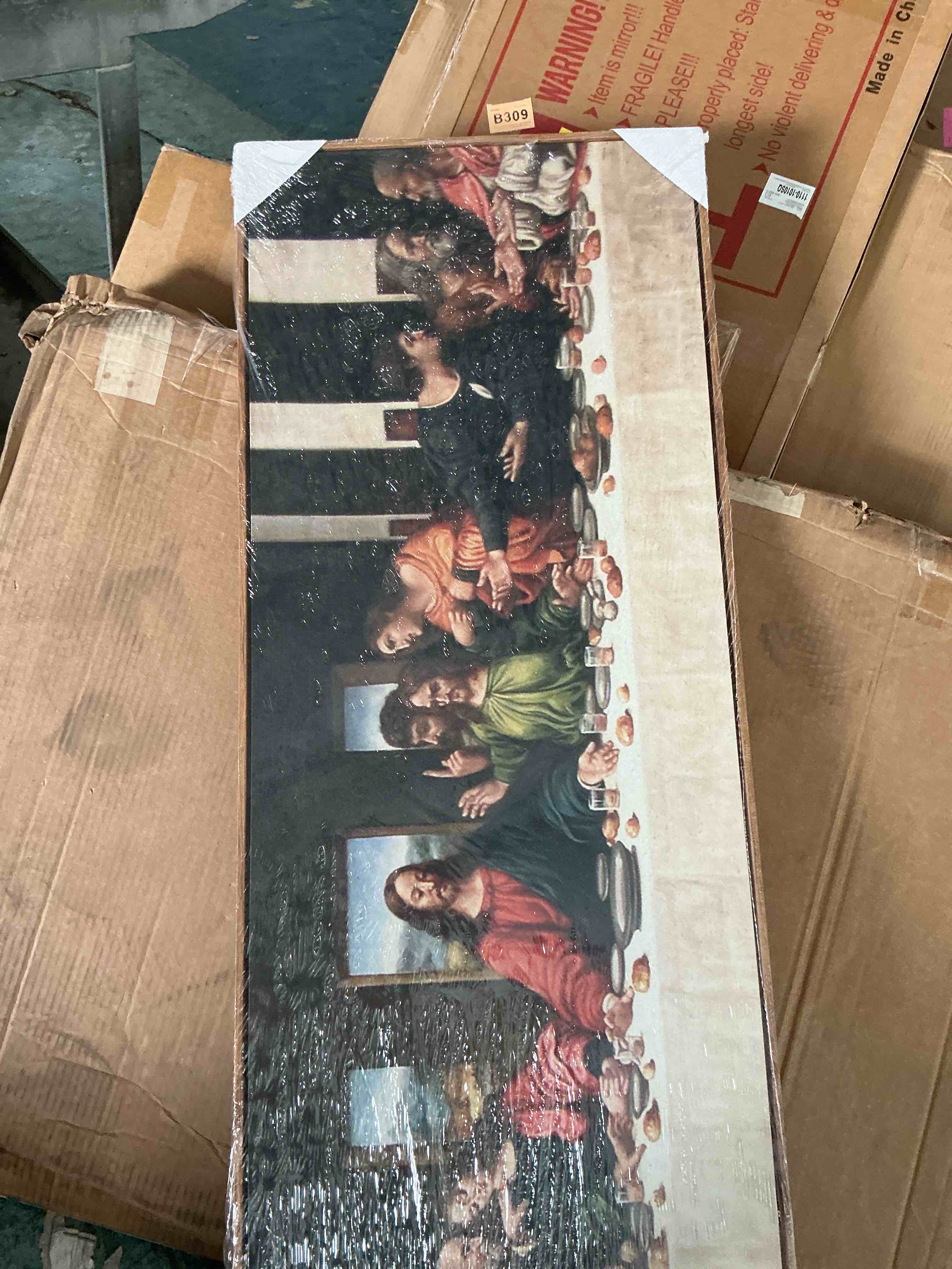 Condition photo showing New/Like New for timuba large the last supper wall art, last supper picture for dining room, classic christian wall art jesus artwork faith wall decor canvas print pine inner frame 30"×60"