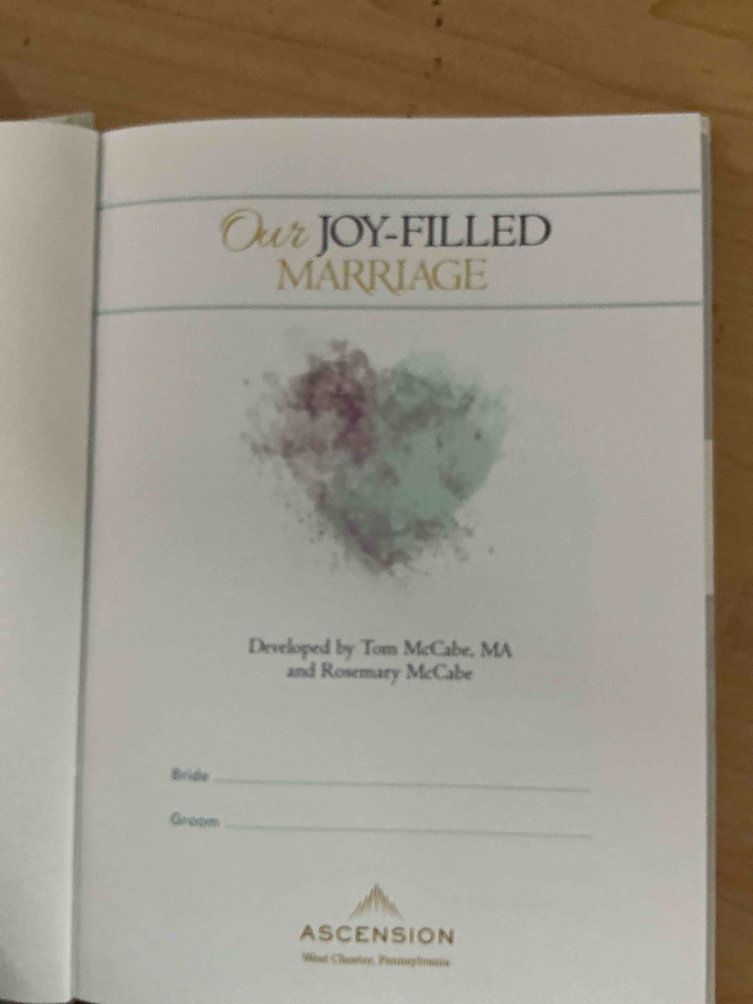 Condition photo showing New/Like New for our joy filled marriage, marriage journal