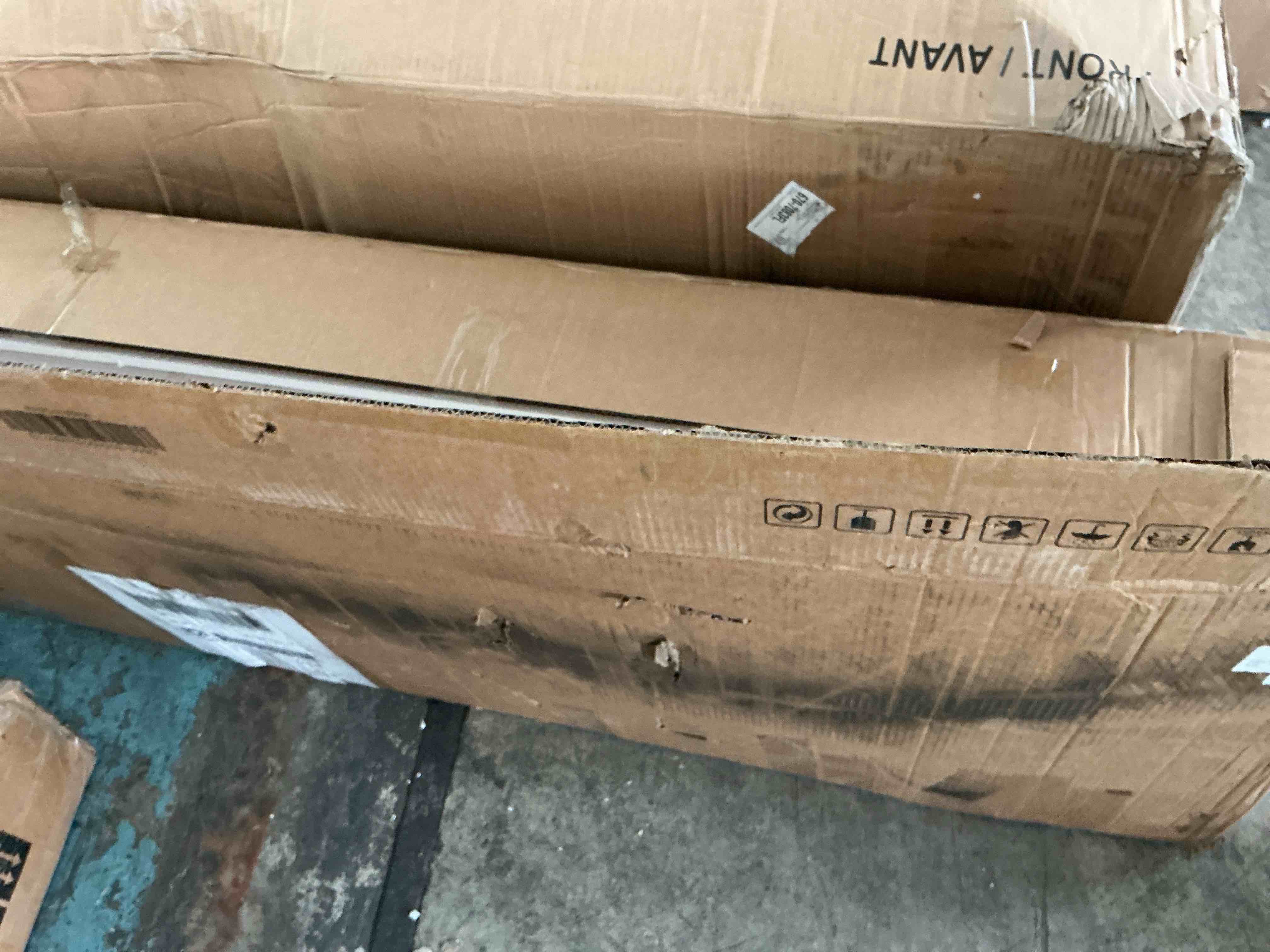 Condition photo showing New/Like New for amerlife solid wood queen bed frame, mid century modern platform bed with full panel headboard, wooden bed with cylindrical legs, no box spring needed & noise-free, under-bed storage, dark walnut