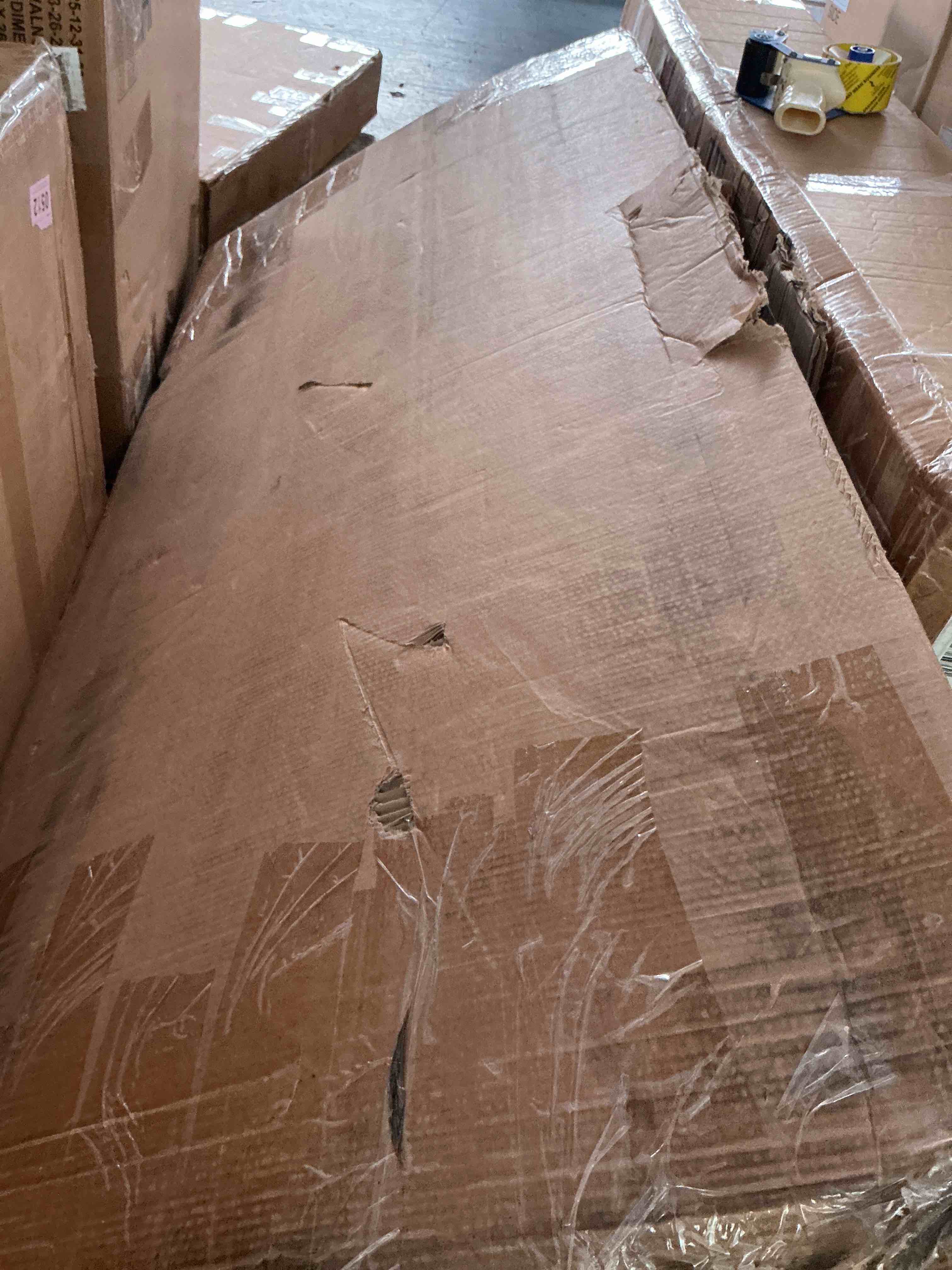 Condition photo showing Good Condition for amerlife solid wood queen bed frame, mid century modern platform bed with full panel headboard, wooden bed with cylindrical legs, no box spring needed & noise-free, under-bed storage, dark walnut box2/2