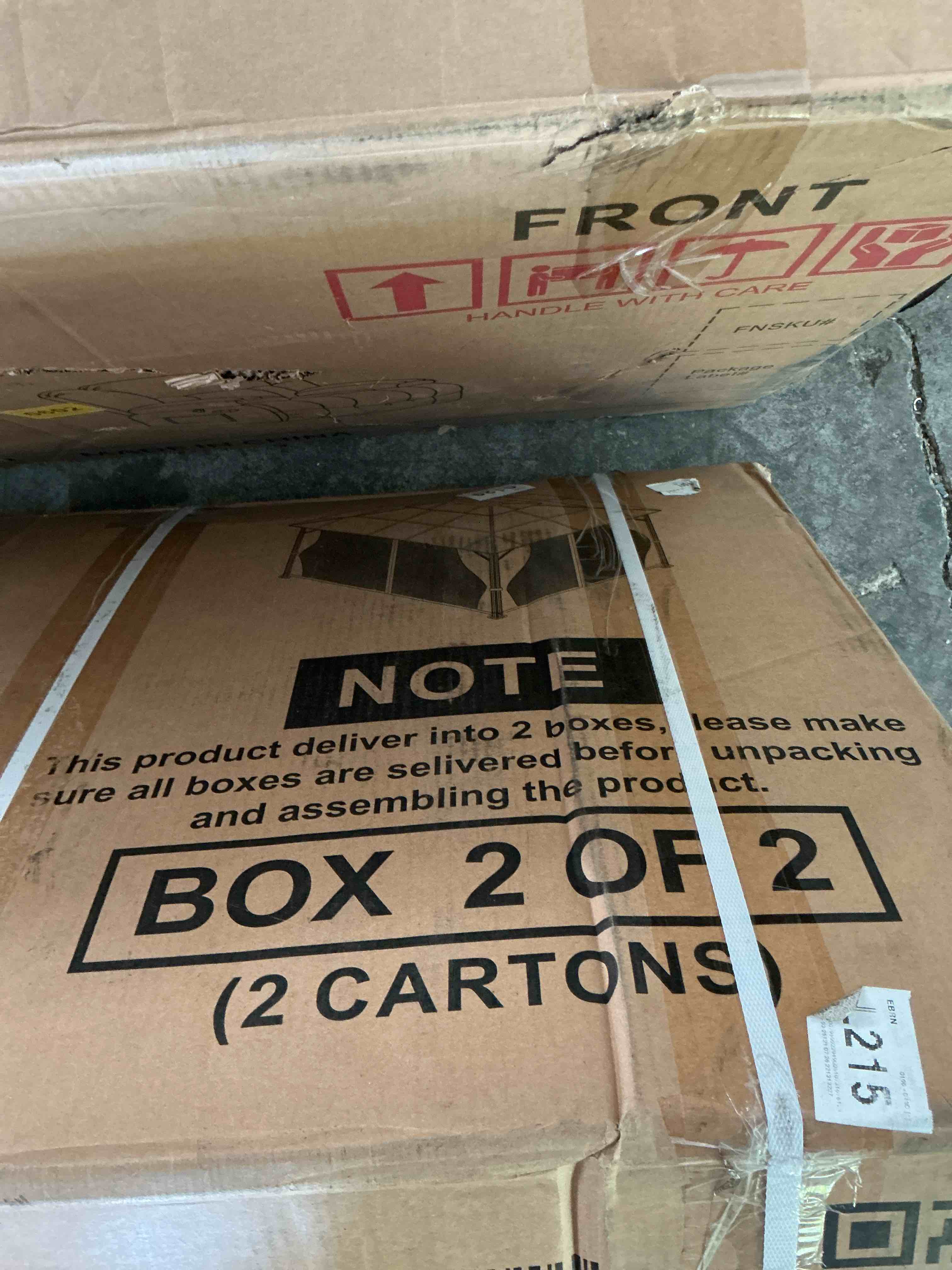 Condition photo showing New/Like New for aoxun 12-ft x 10-ft hardtop roof aluminum gazebo (screen included) item #6287393 | model #g30036br box2/2 only check next auction for remaining box