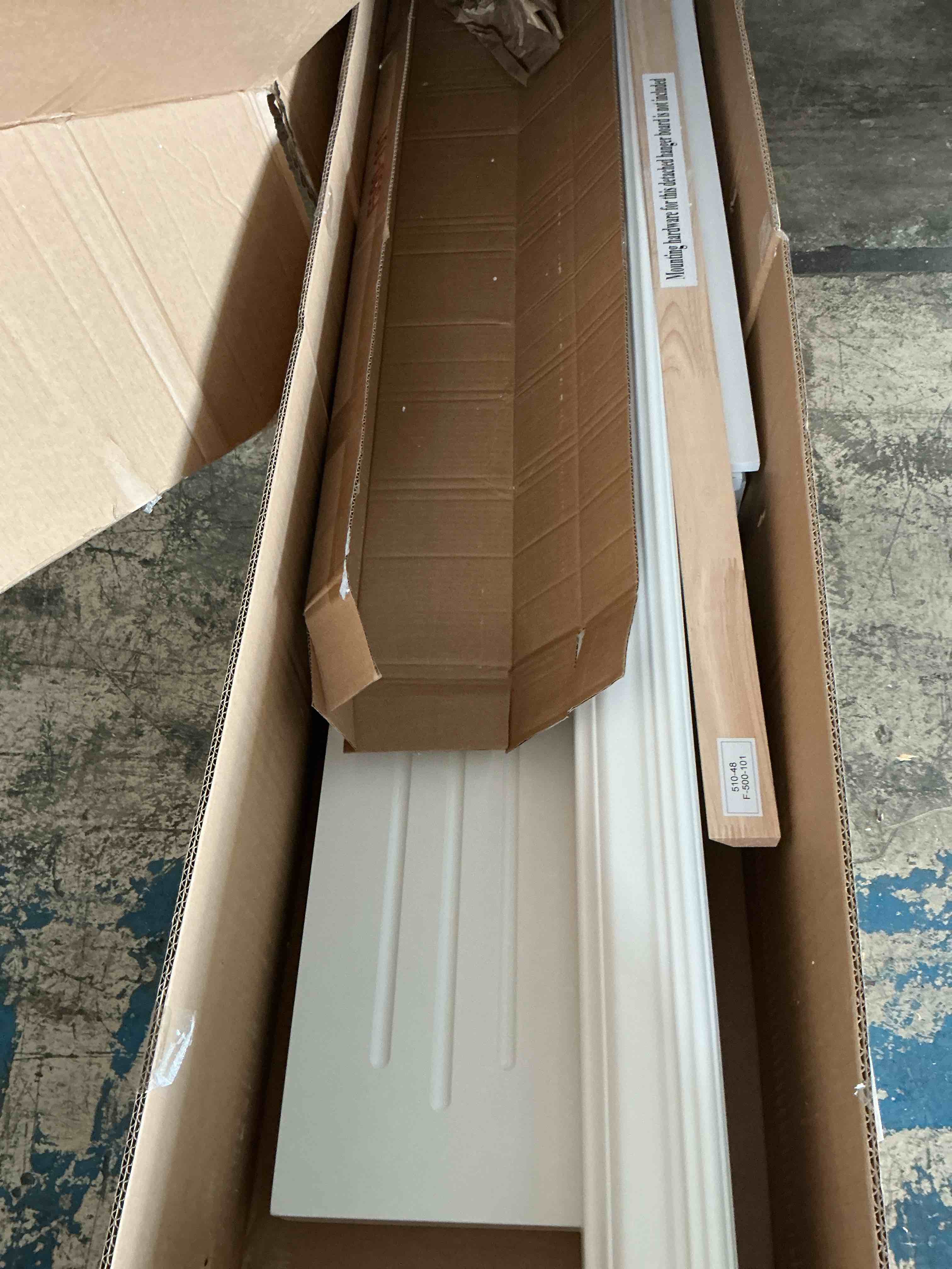 Condition photo showing New/Like New for pearl mantels aryb60618 clean, sophisticated premium grade a mdf white mantel shelf, 60"l x 10"d x 5"h, crisp white paint, the perfect compliment to your hearth and home