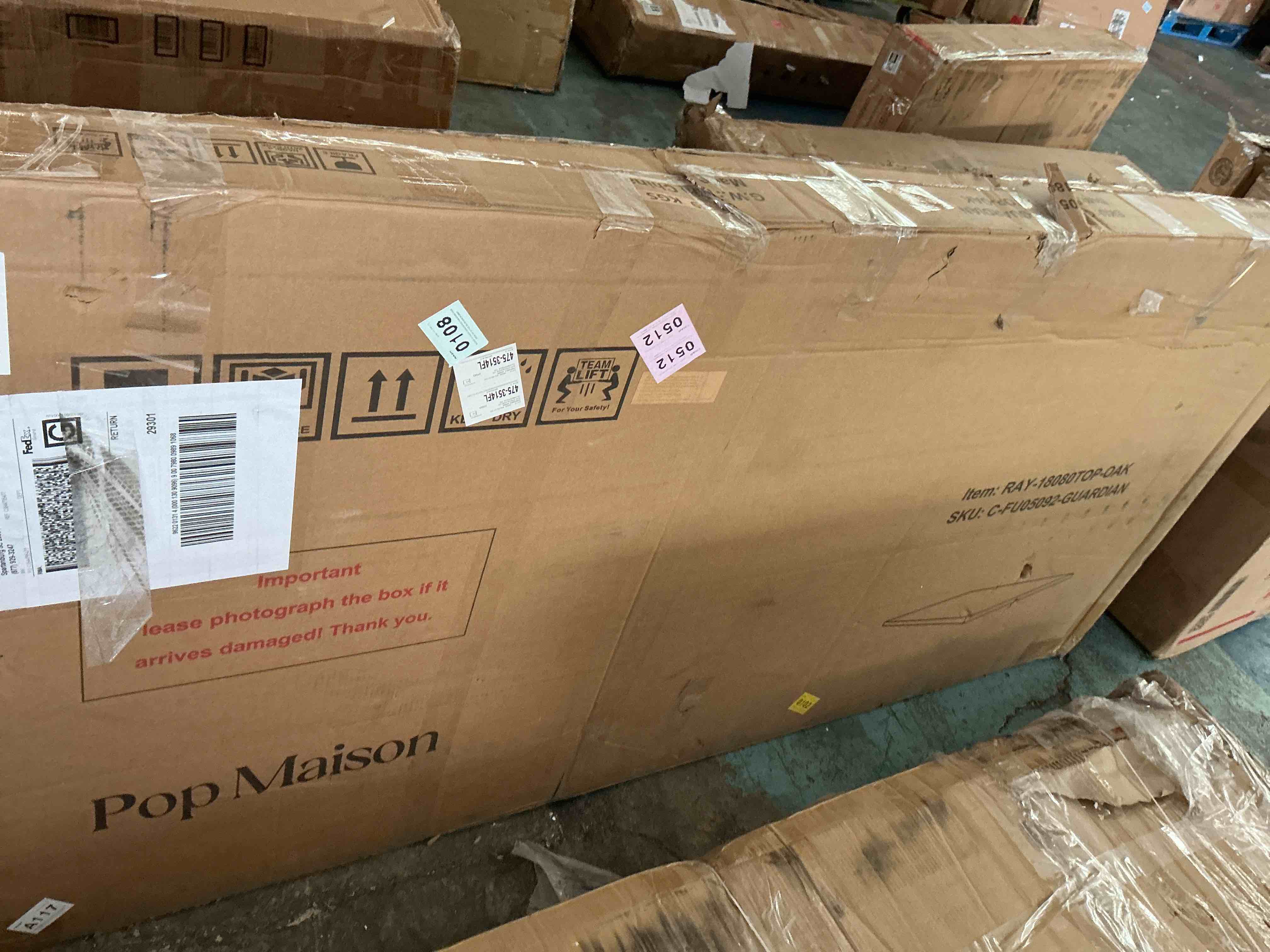 Condition photo showing New/Like New for pip madison dining tabletop for 4-6, farmhouse kitchen table with large tabletop, rectangular dinner eating table for dining room, living room, kitchen box one of two top only