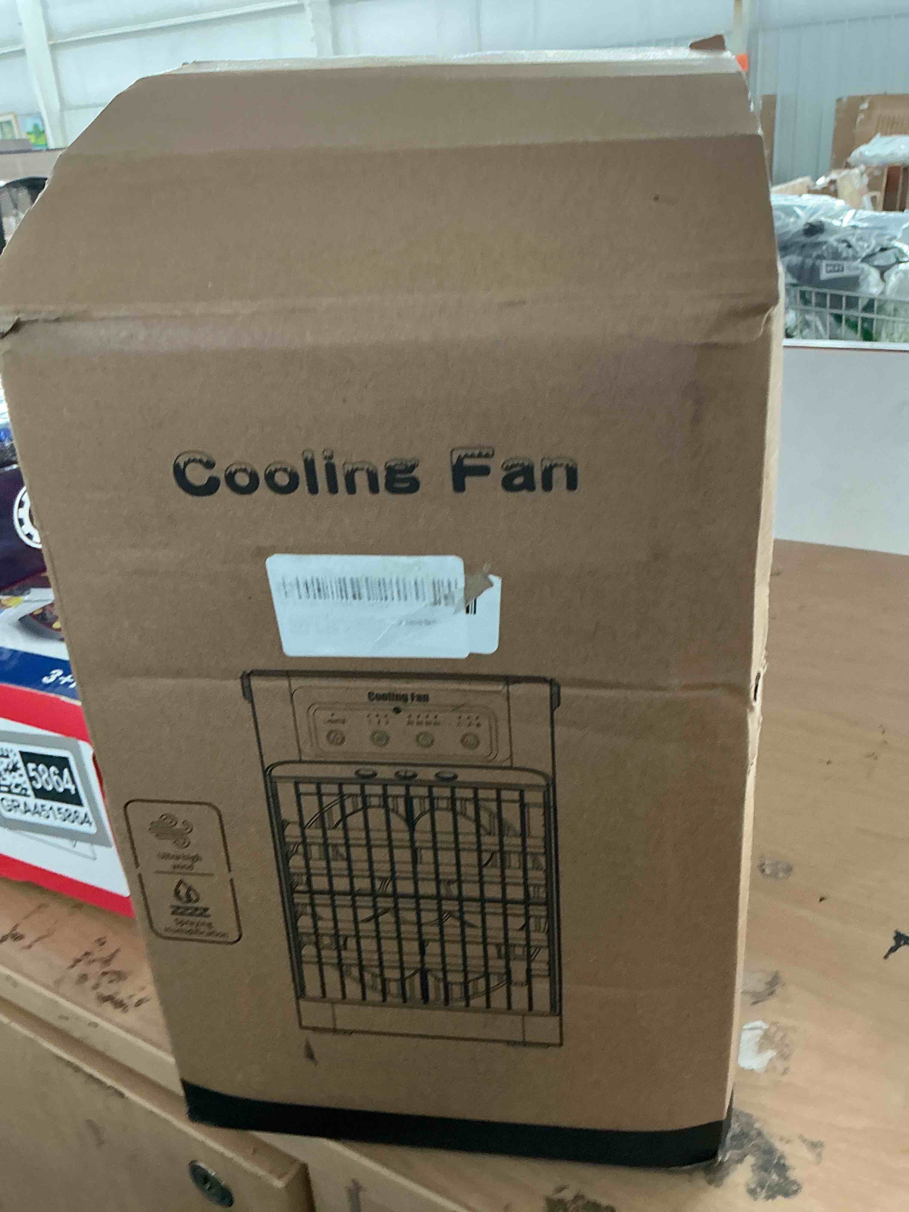 Condition photo showing New/Like New for portable air conditioner, cooling fan 3 speeds & 3 modes personal cooling fan mini air conditioner fan with remote, 1500ml water tank, night light, no battery, for home office bedroom