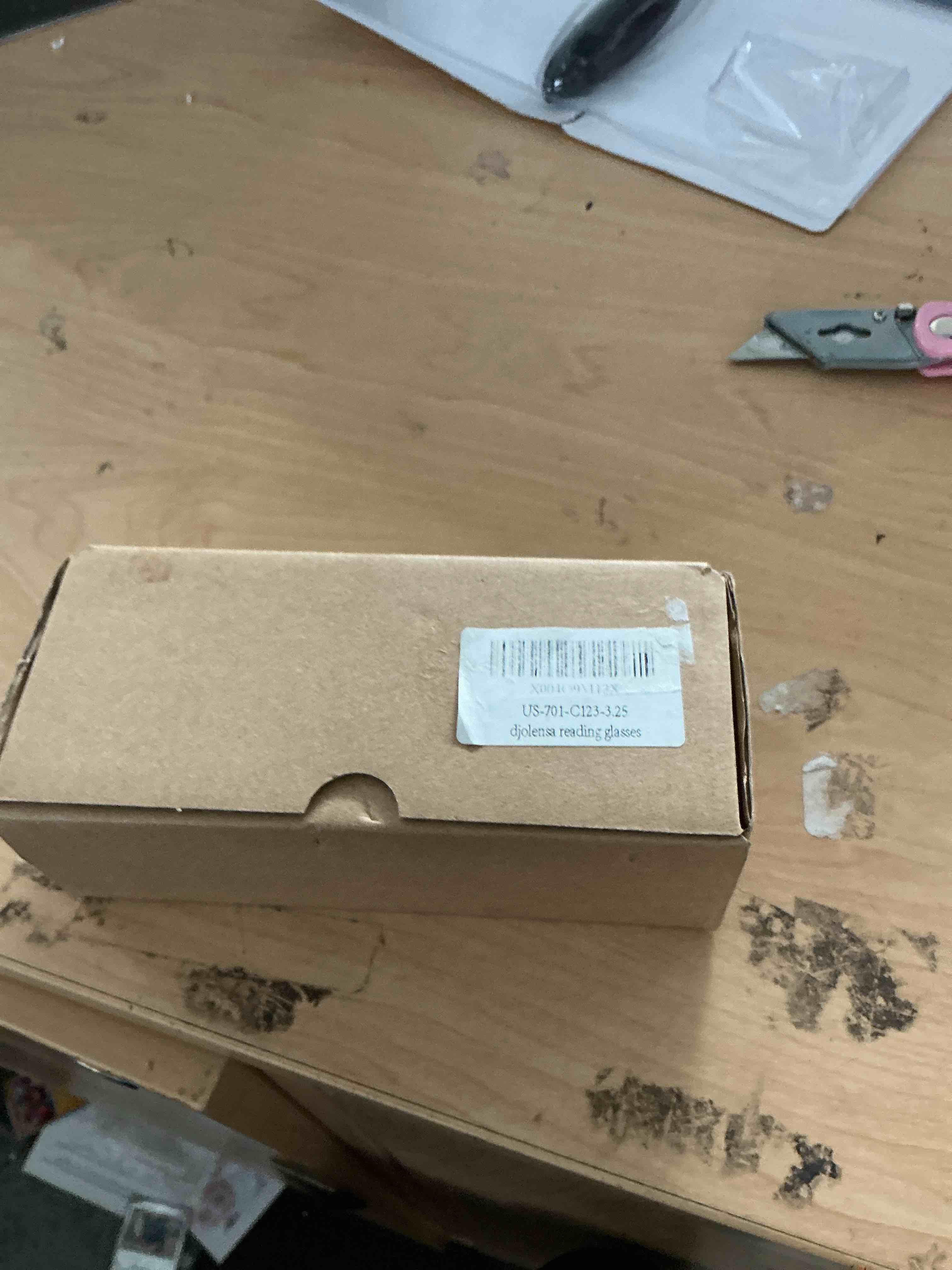 Condition photo showing New/Like New for 3 pack reading glasses men, blue light blocking reading glasses 3.25, anti eyestrain/glare/uv, metal frame spring hinge computer readers with pouches (3.25+)