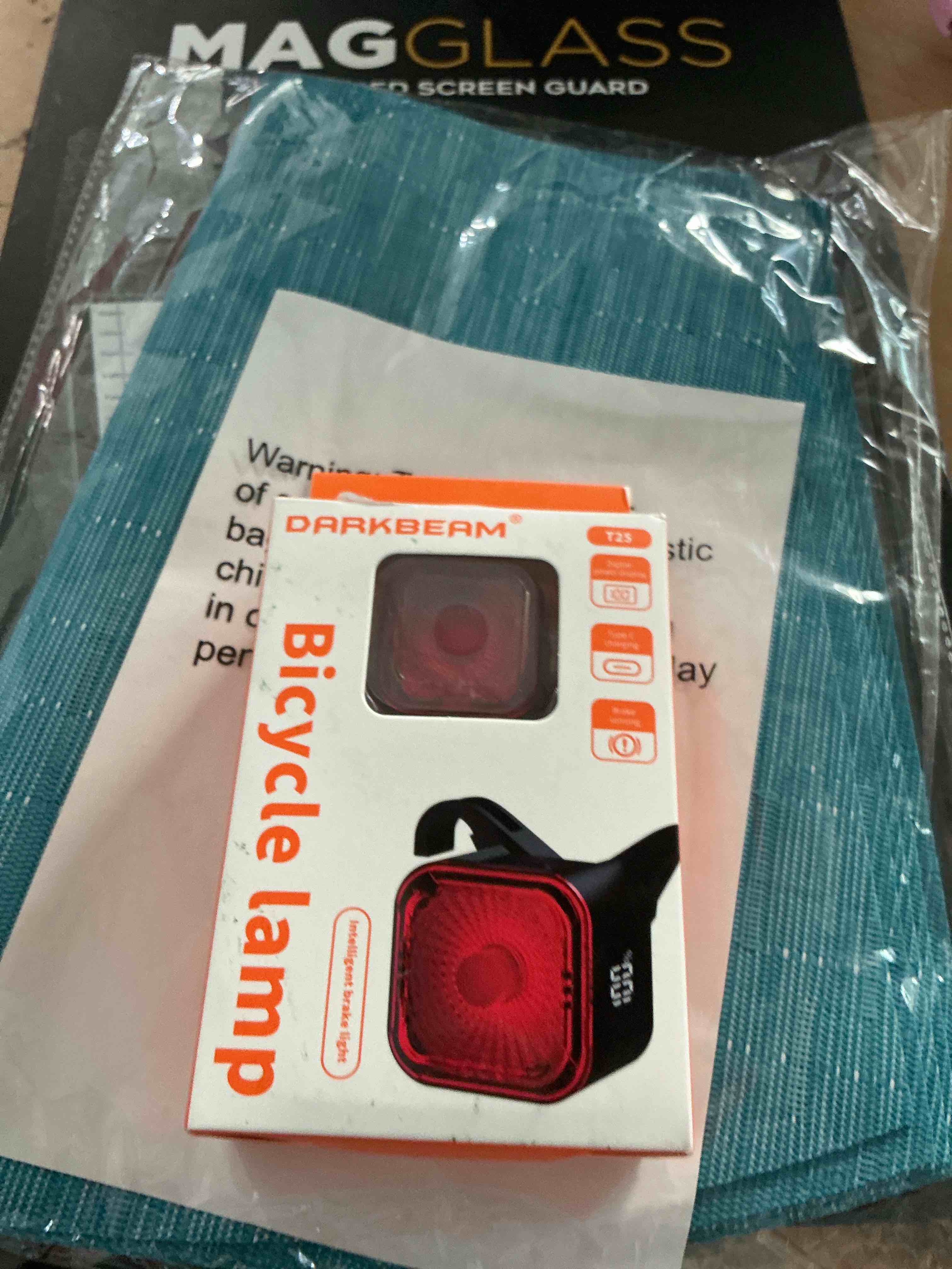 Condition photo showing New/Like New for darkbeam bike tail light with led display screen, usb-c rechargeable 6 light modes, ip55 waterproof bicycle taillight for night riding, super bright rear bike light for road mountain, cycling