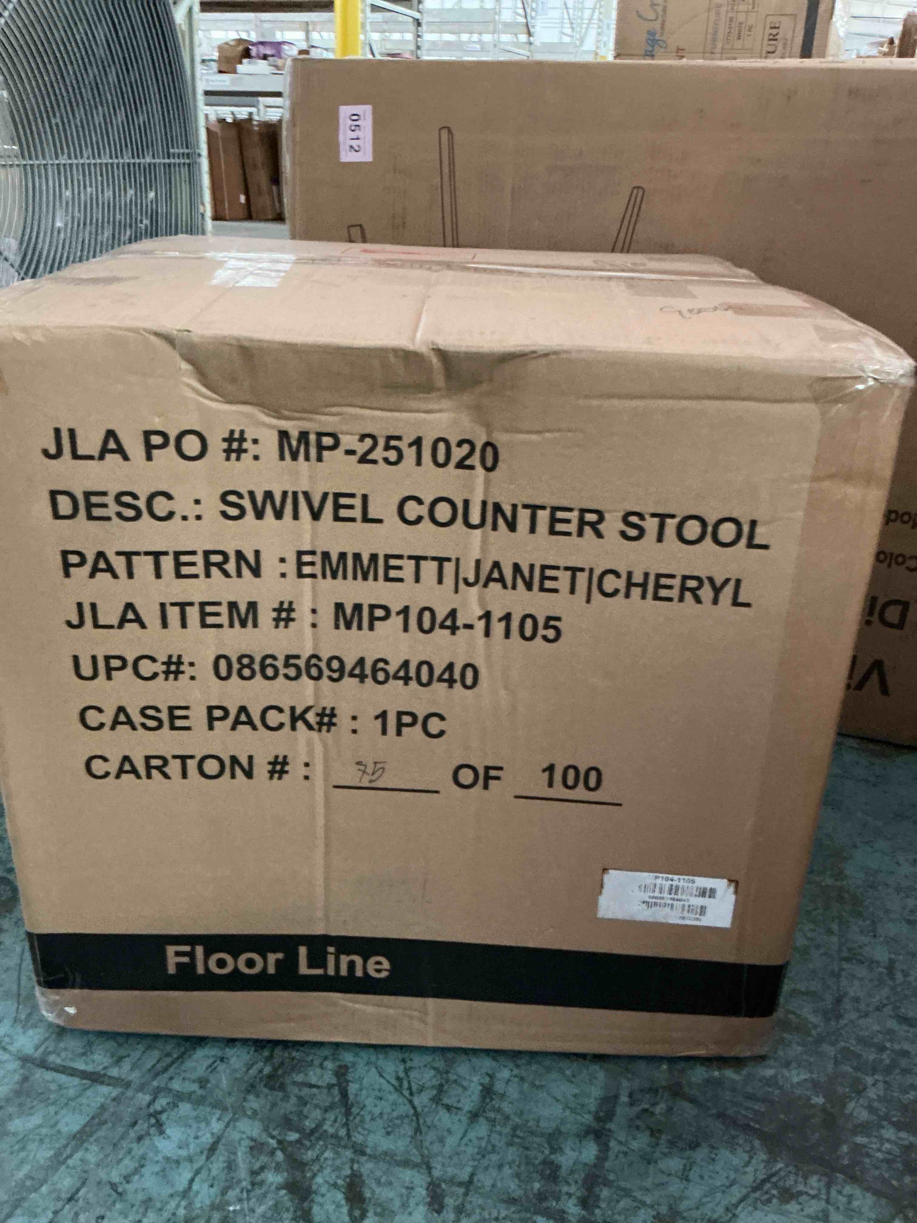 Condition photo showing New/Like New for madison park emmett swivel counter stool - chic modern, scoop back, counter height barstool, kitchen island chair, solid wood legs, silver nailhead accent, assembly required, 37" high beige
