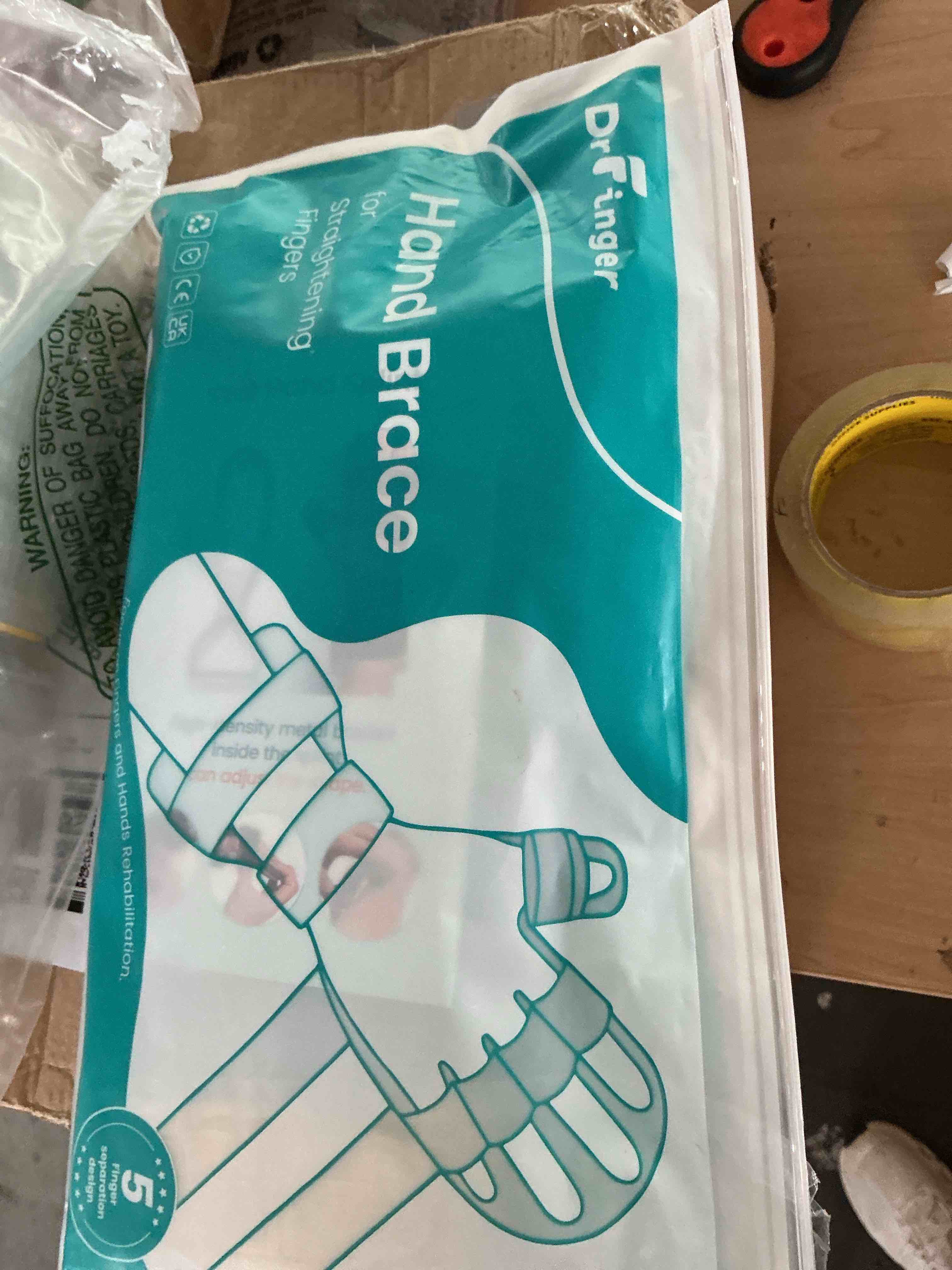 Condition photo showing New/Like New for drfinger stroke hand brace splint for straightening fingers with 5 fingers resting support,prevent fingers curling, dupuytren's contractures, hand spasms, fit right & left, men & women - m beige m