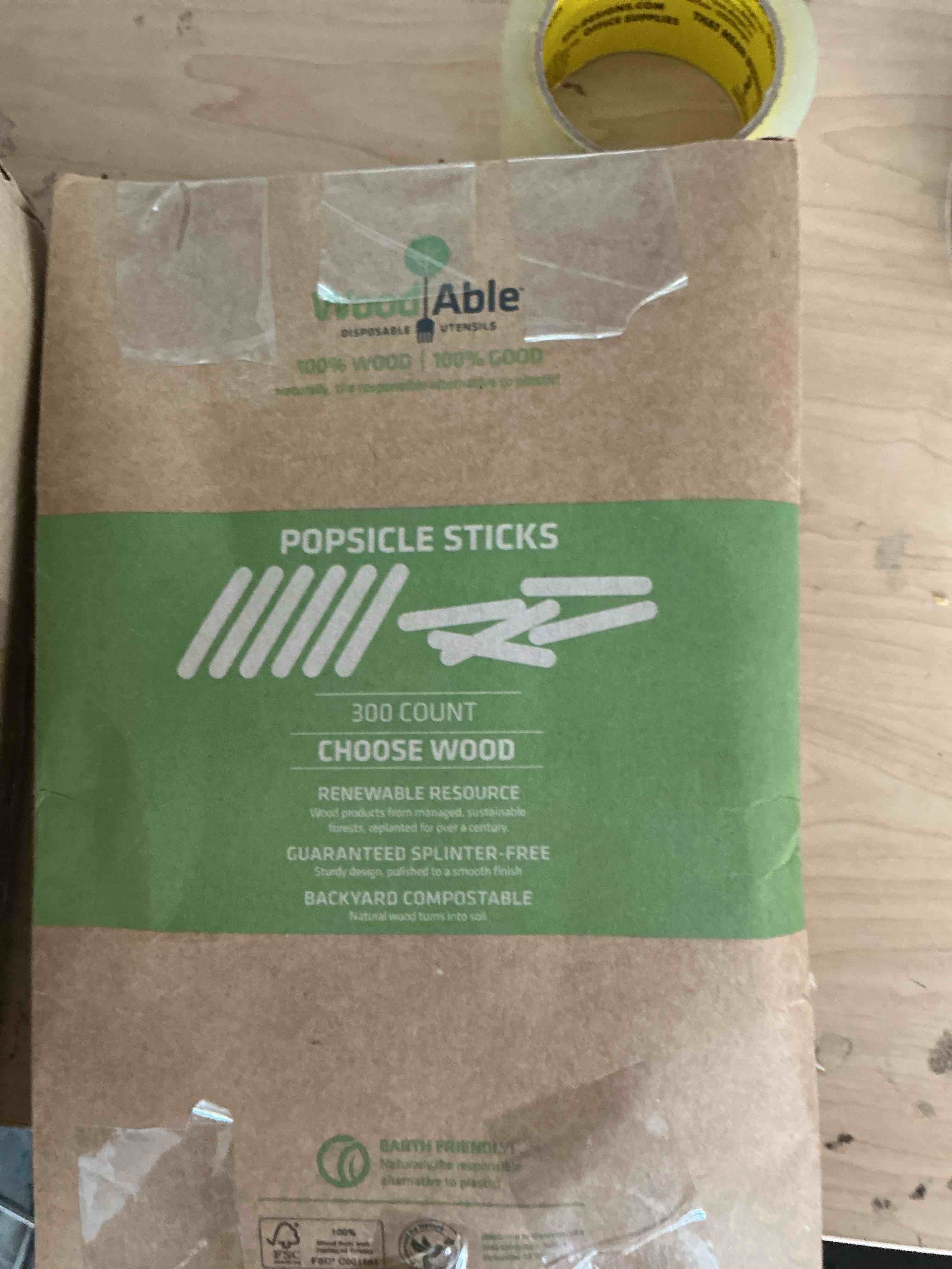 Condition photo showing New/Like New for popsicle sticks, craft sticks, 300 pack, 4.5-inch natural wood