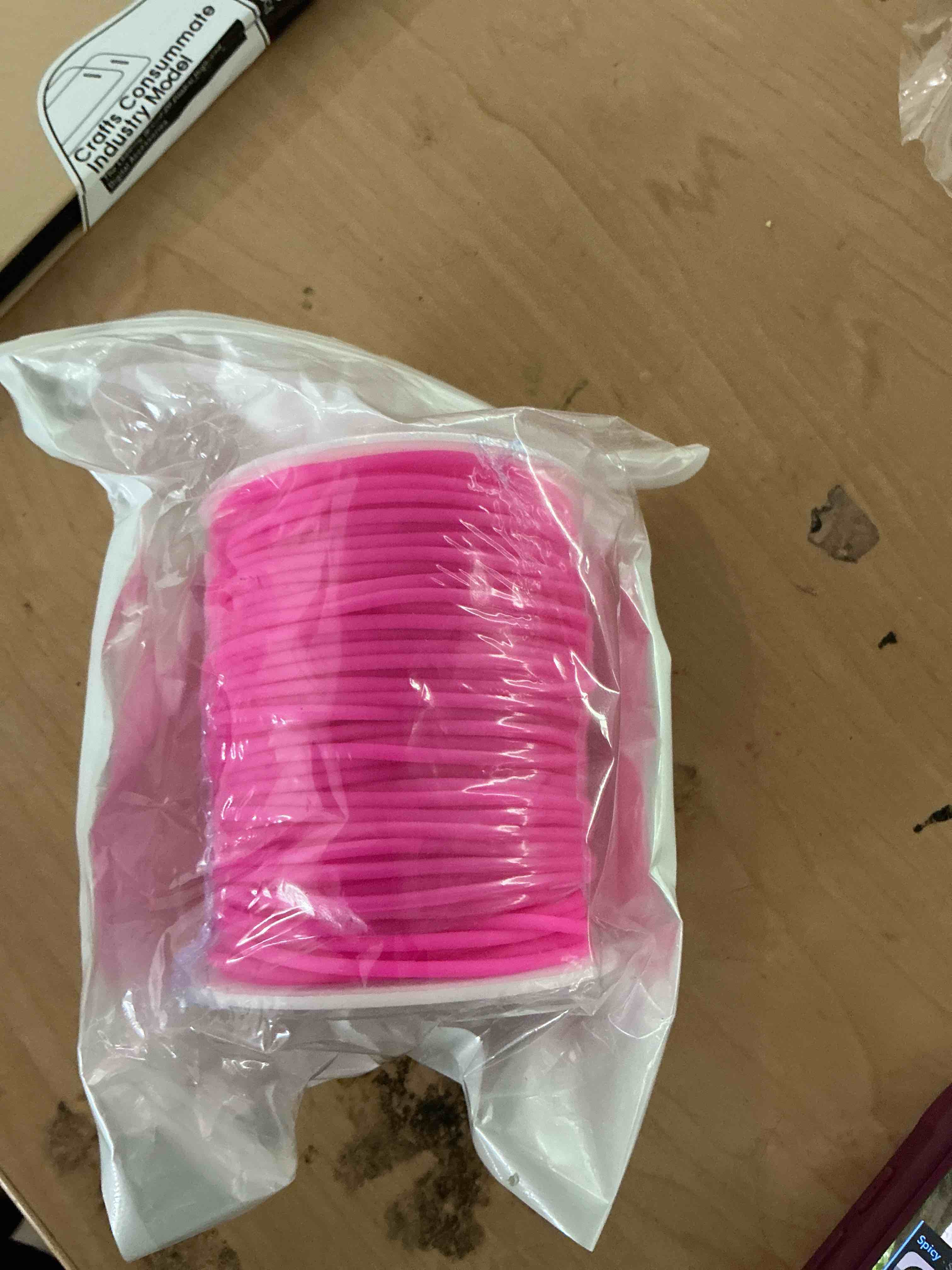 Condition photo showing New/Like New for 164ft 2mm barber cords for knitting, hollow pipe rubber string stitch holder for knitting cords, pony bead lacing silicone string bracelet necklace jewelry making 1mm hole rubber tube, 1 roll