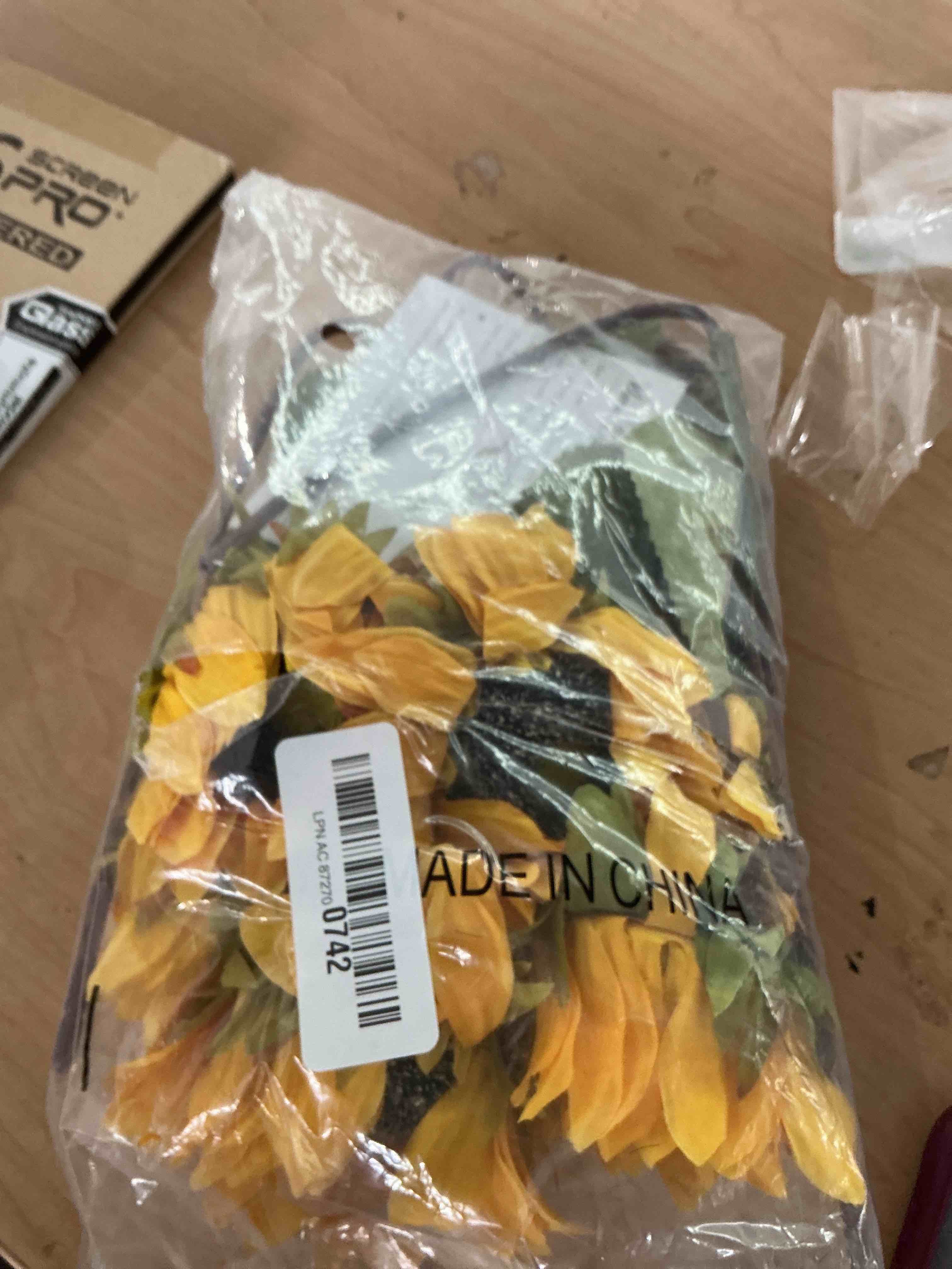Condition photo showing New/Like New for laelfe 7pcs artificial sunflower flowers long stem silk fake sunflowers decoration for outdoor home wedding birthday party single bulk yellow decor(dark center)