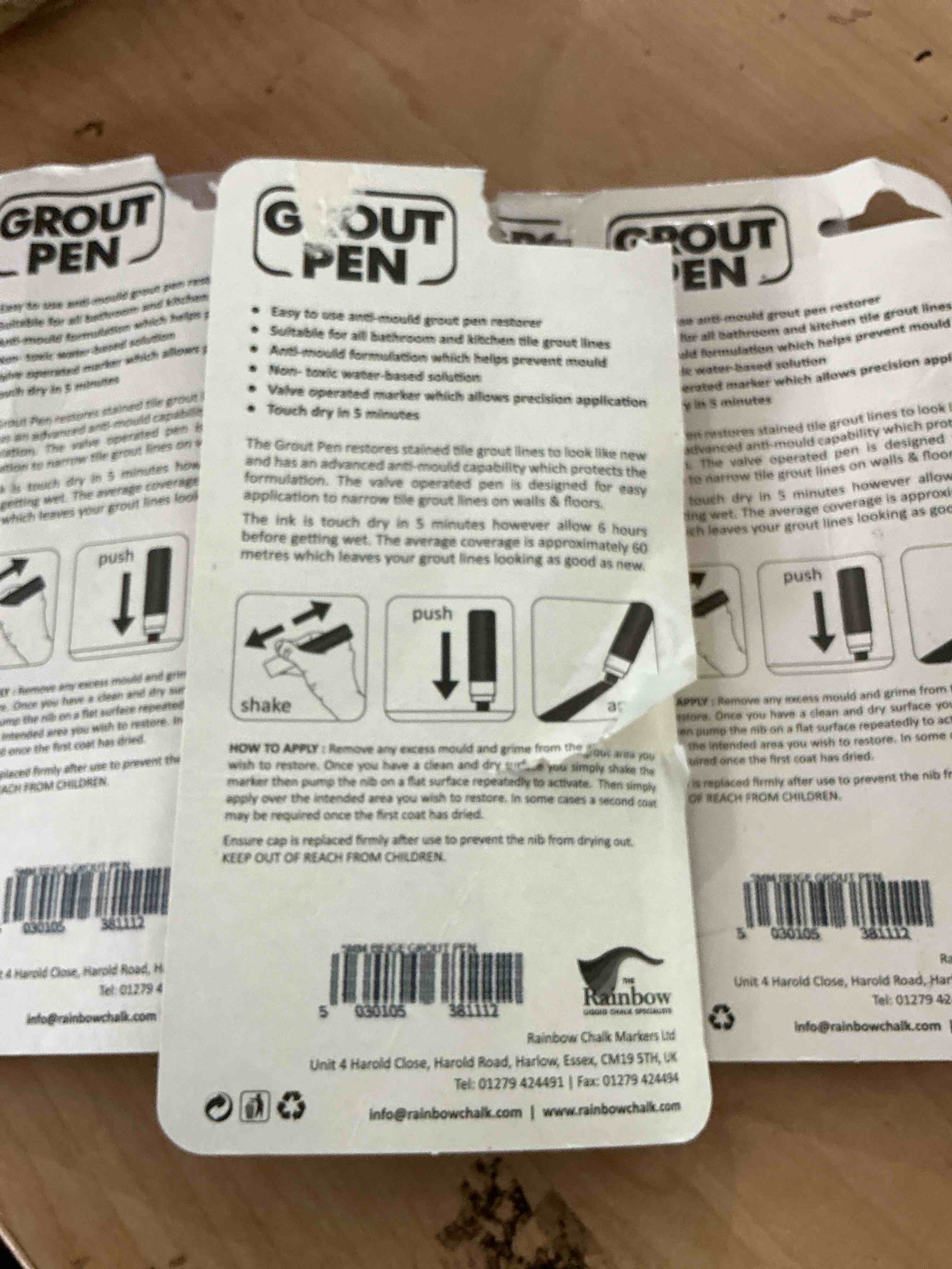 Condition photo showing New/Like New for grout pen beige tile grout paint marker restorer - narrow 5mm tip (7ml)