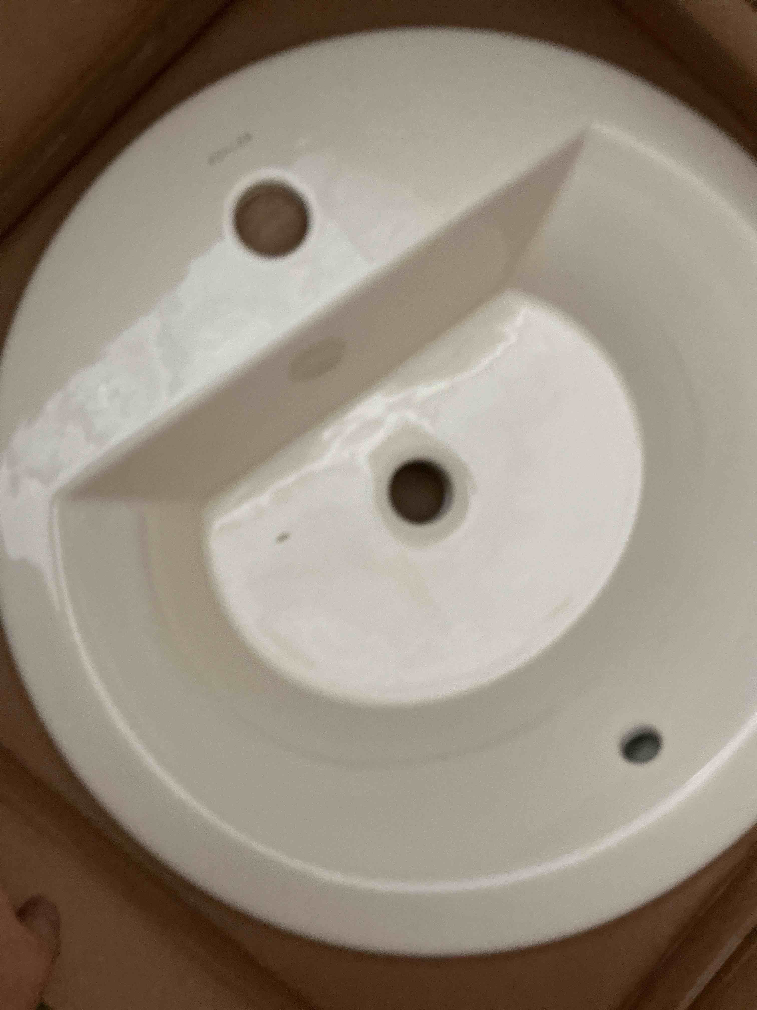 Condition photo showing New/Like New for kohler k-2714-1-0 bryant round self-rimming bathroom sink with single-hole faucet drilling, white, 1.375