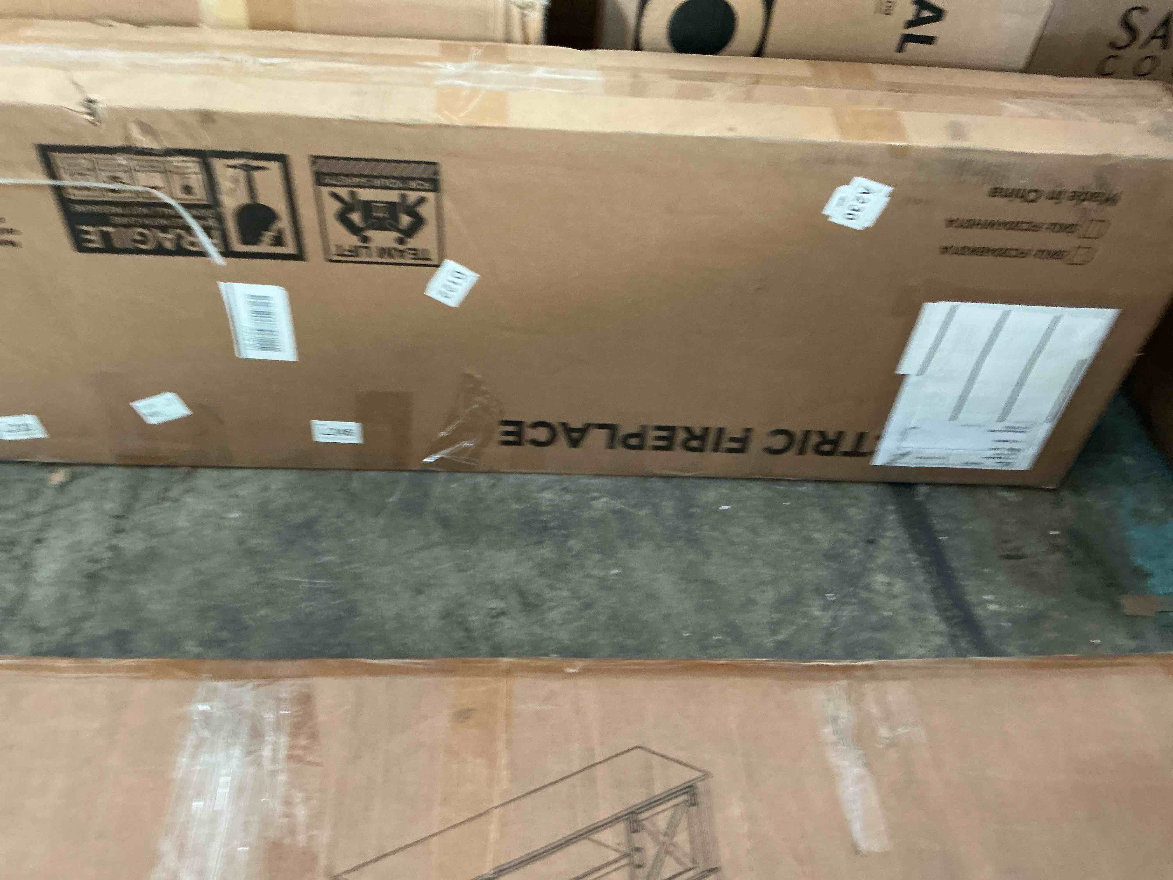 Condition photo showing New/Like New for r.w.flame 60" recessed and wall mounted electric fireplace, low noise, fit for 2 x 6 stud, remote control with timer, touch screen, adjustable flame color and speed, 750-1500wbox1/2
