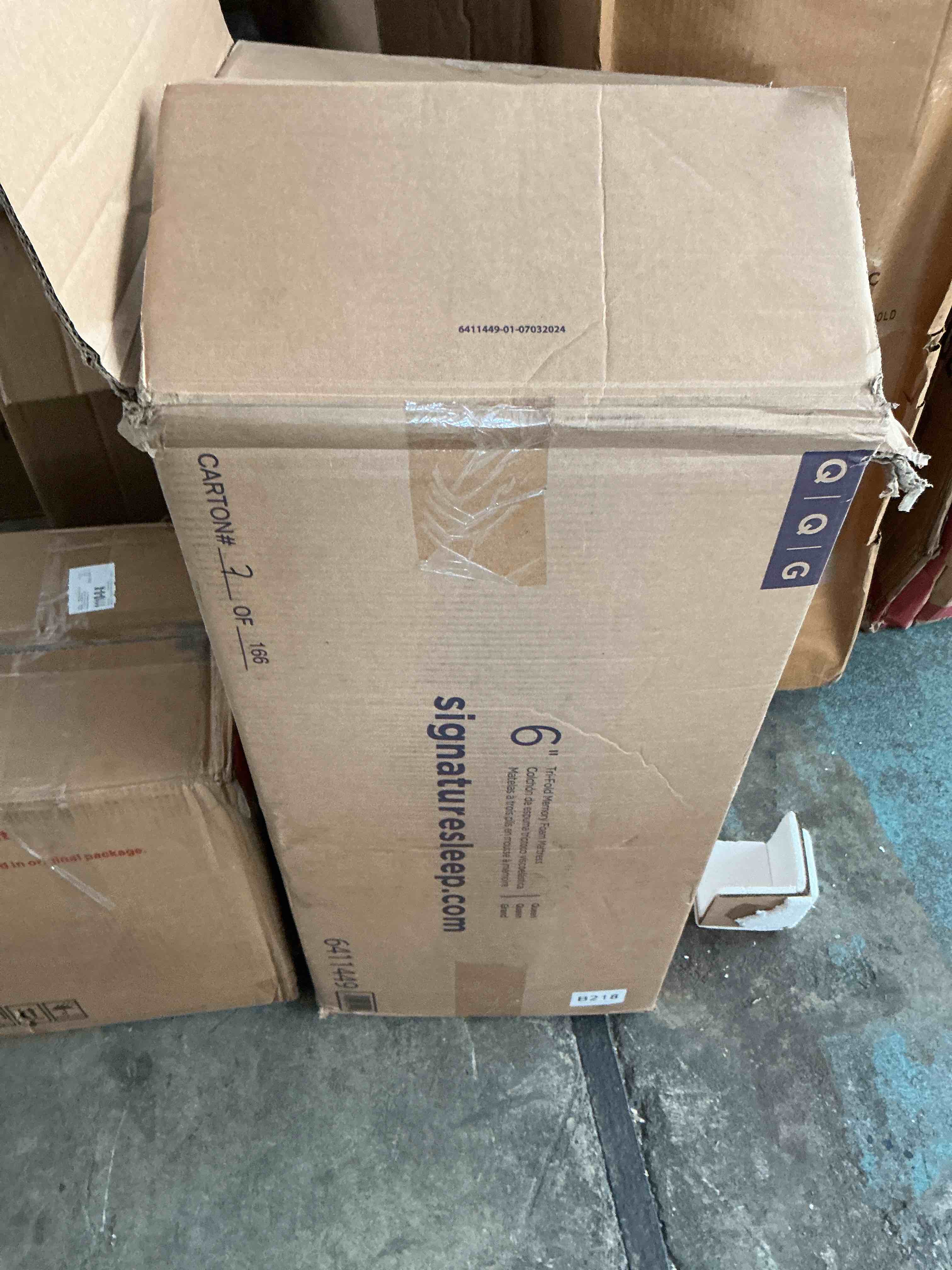 Condition photo showing Brand New for cymula folding mattress queen size, memory foam 6 inch tri portable trifold mattress futon topper queen with breathable & washable cover, murphy bed guest bed,white,58"x75"x6"