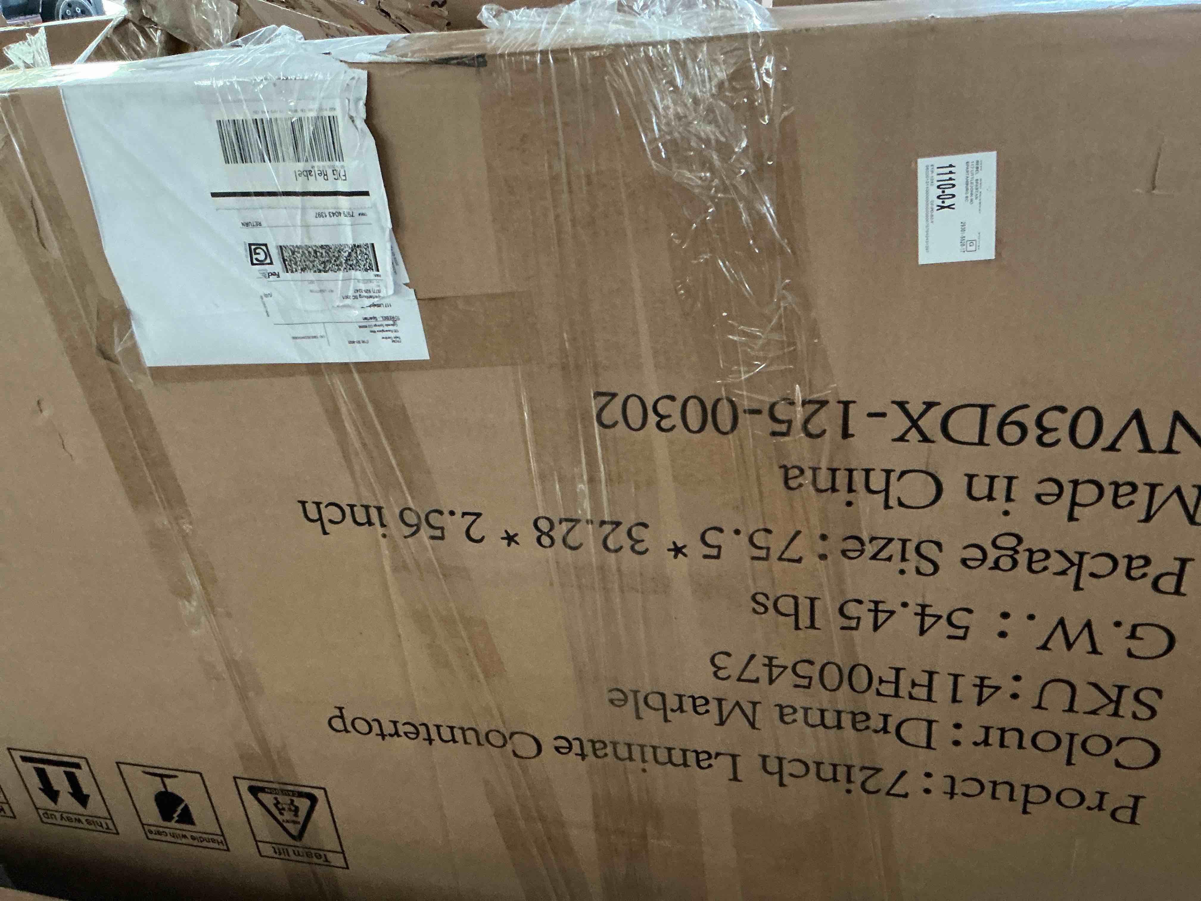 Condition photo showing Good Condition for ez faux decor premium 72” kitchen countertop vinyl laminate cover waterproof self adhesive durable white marble contact paper drama marble color