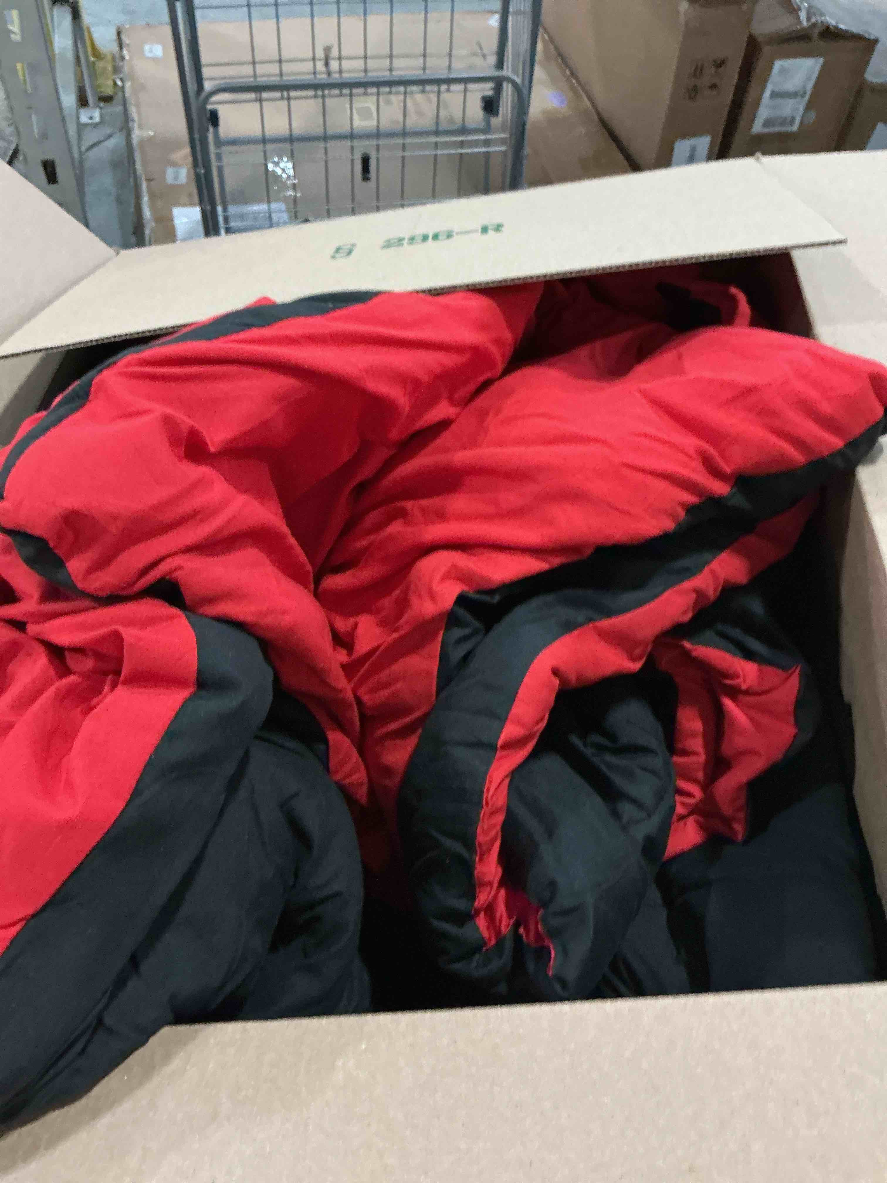 Condition photo showing New/Like New for bare home reversible comforter (twin/twin xl, black/red) | 1800 ultra-soft, reversible colors, goose down alternative, premium quality, all-season warmth