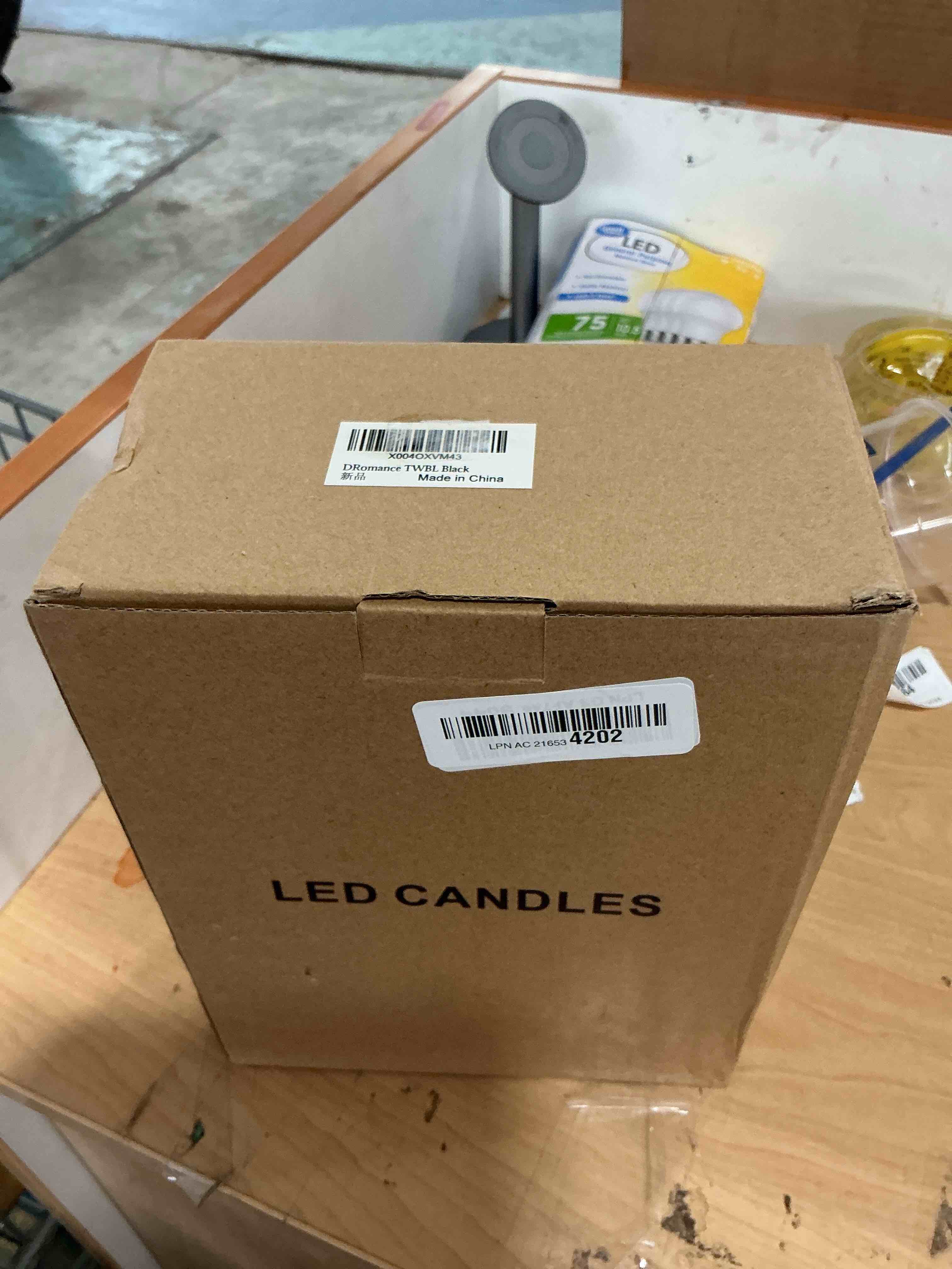 Condition photo showing New/Like New for dromance glass flameless candles with remote and timer battery operated 3 pack real wax striped gray led flickering pillar candles dinner wedding halloween christmas holiday decor(3" d x 4",5",6" h) a-3 pack striped gray