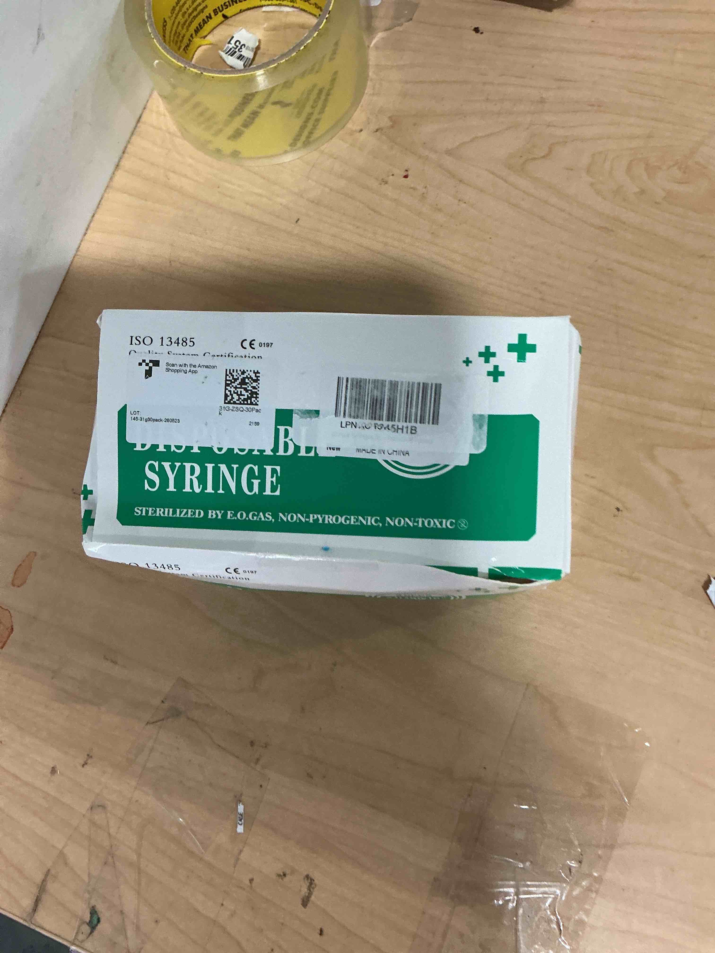 Condition photo showing New/Like New for 1ml 31g lab dispensing tool, 5/16 inch, individually packed, pack of 100