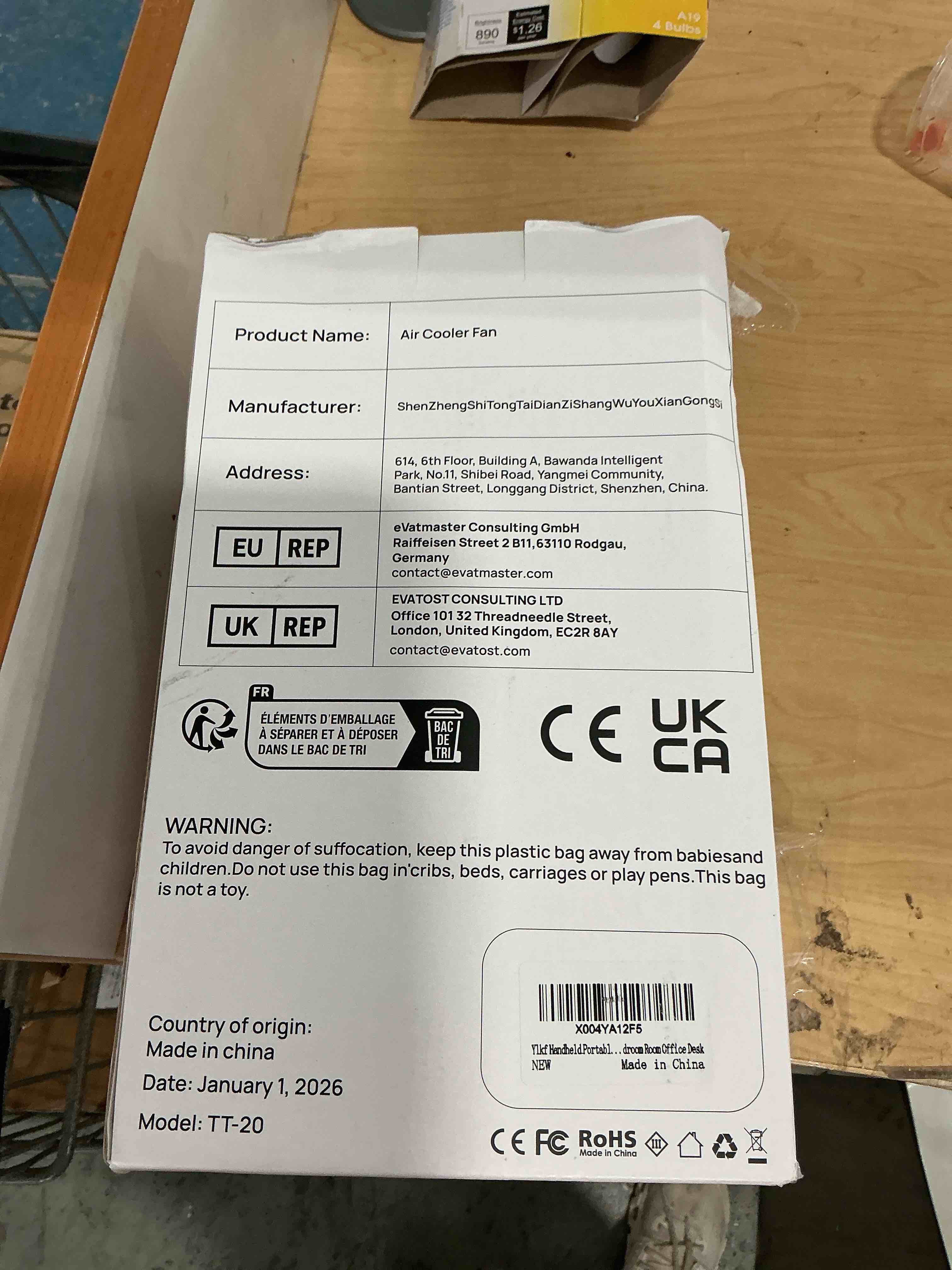 Condition photo showing Good Condition for portable air conditioners fan, 1200ml personal evaporative air cooler with water tank, ice cooling fan, mini desk swamp cooler for bedroom, office, dorm, home